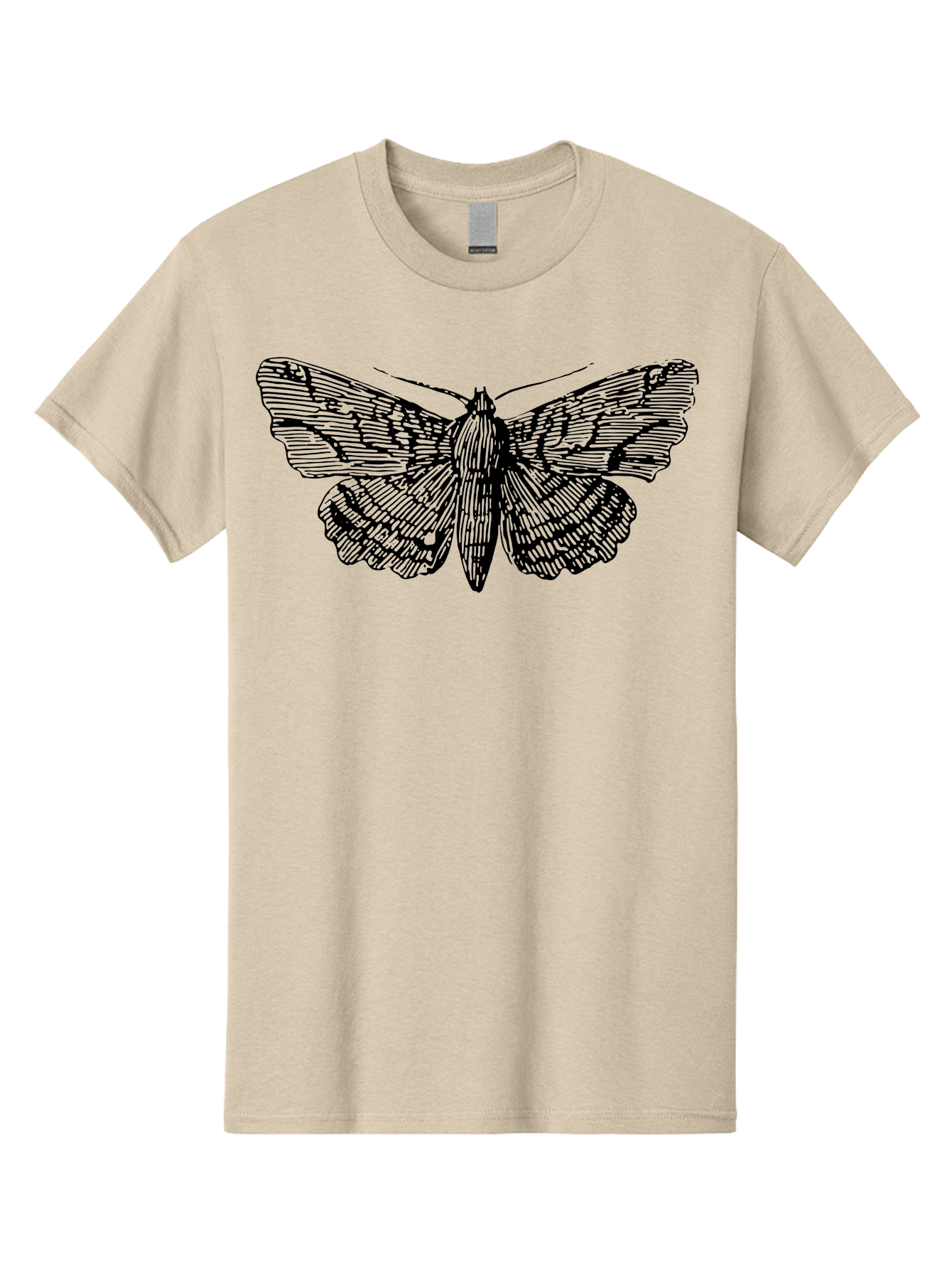 Moth-1 Men'S Graphic Tee, 100% Cotton, Comfortable Casual Summer Wear, Machine Washable, Moth Illustration, Insect Art, Black And Green, Detailed Drawing, Line Art, Entomology, Wing Patterns, Nocturnal Creature, Delicate Features Aab546 7