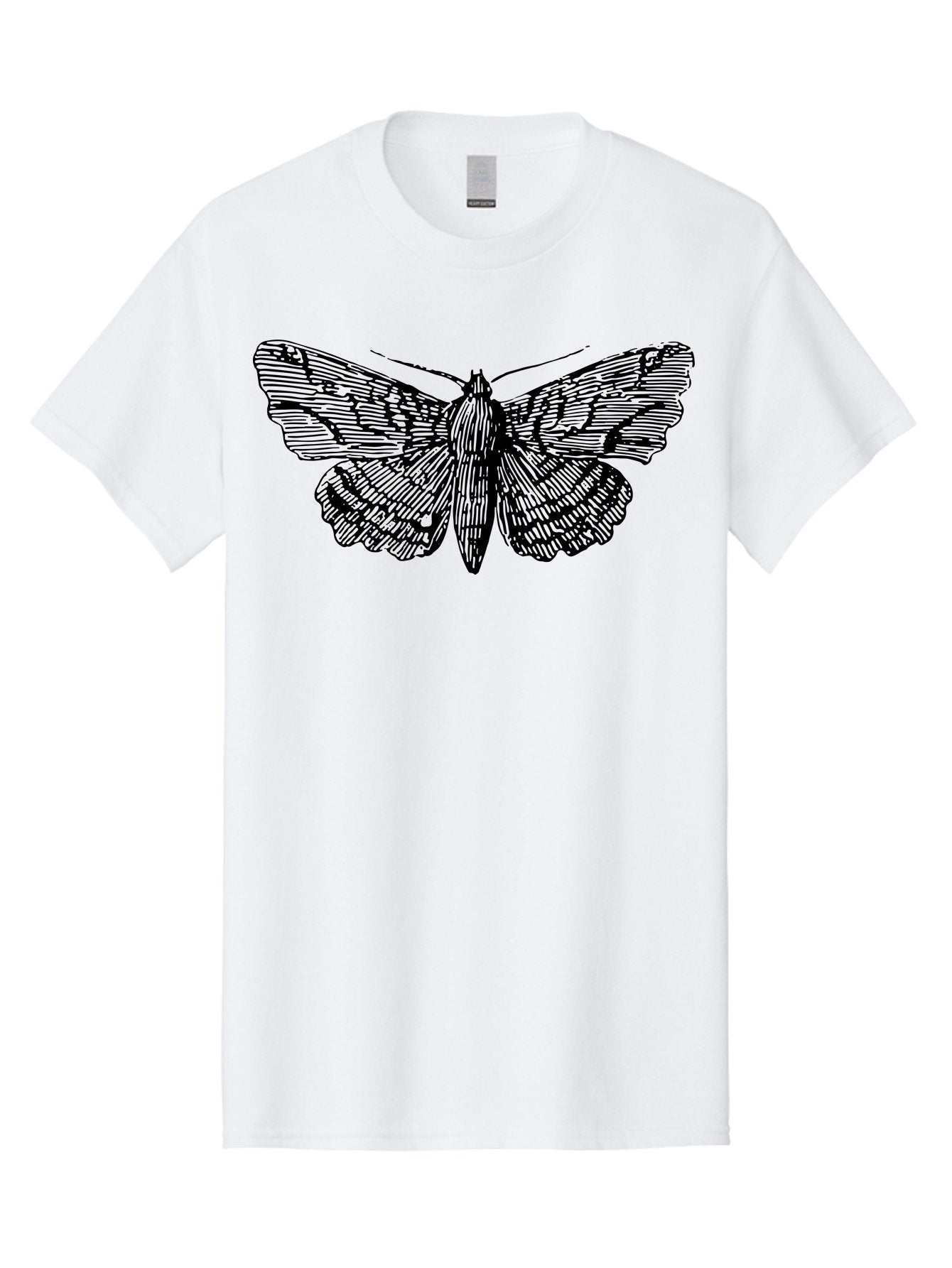 Moth-1 Men'S Graphic Tee, 100% Cotton, Comfortable Casual Summer Wear, Machine Washable, Moth Illustration, Insect Art, Black And Green, Detailed Drawing, Line Art, Entomology, Wing Patterns, Nocturnal Creature, Delicate Features Aab546