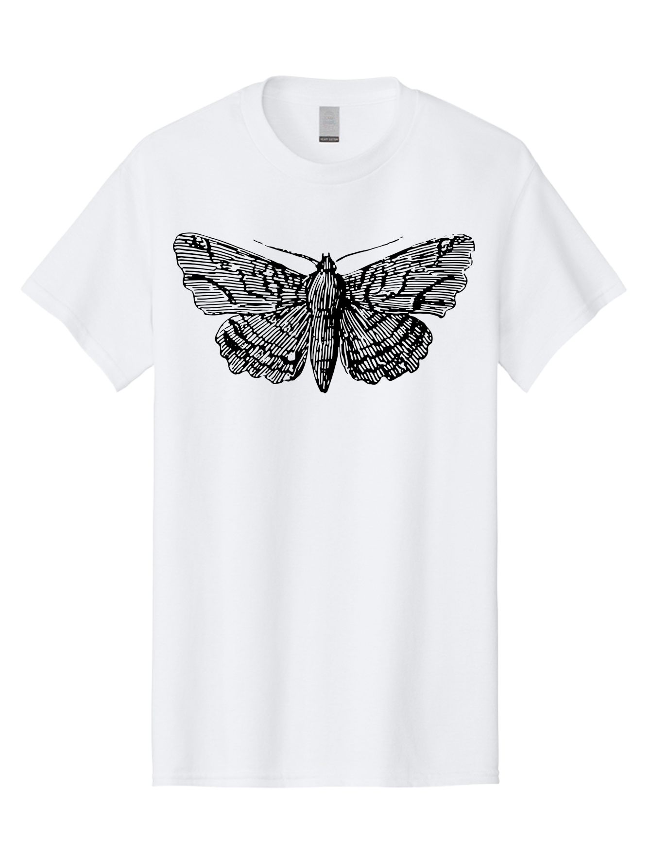 Moth-1 Men'S Graphic Tee, 100% Cotton, Comfortable Casual Summer Wear, Machine Washable, Moth Illustration, Insect Art, Black And Green, Detailed Drawing, Line Art, Entomology, Wing Patterns, Nocturnal Creature, Delicate Features Aab546 21