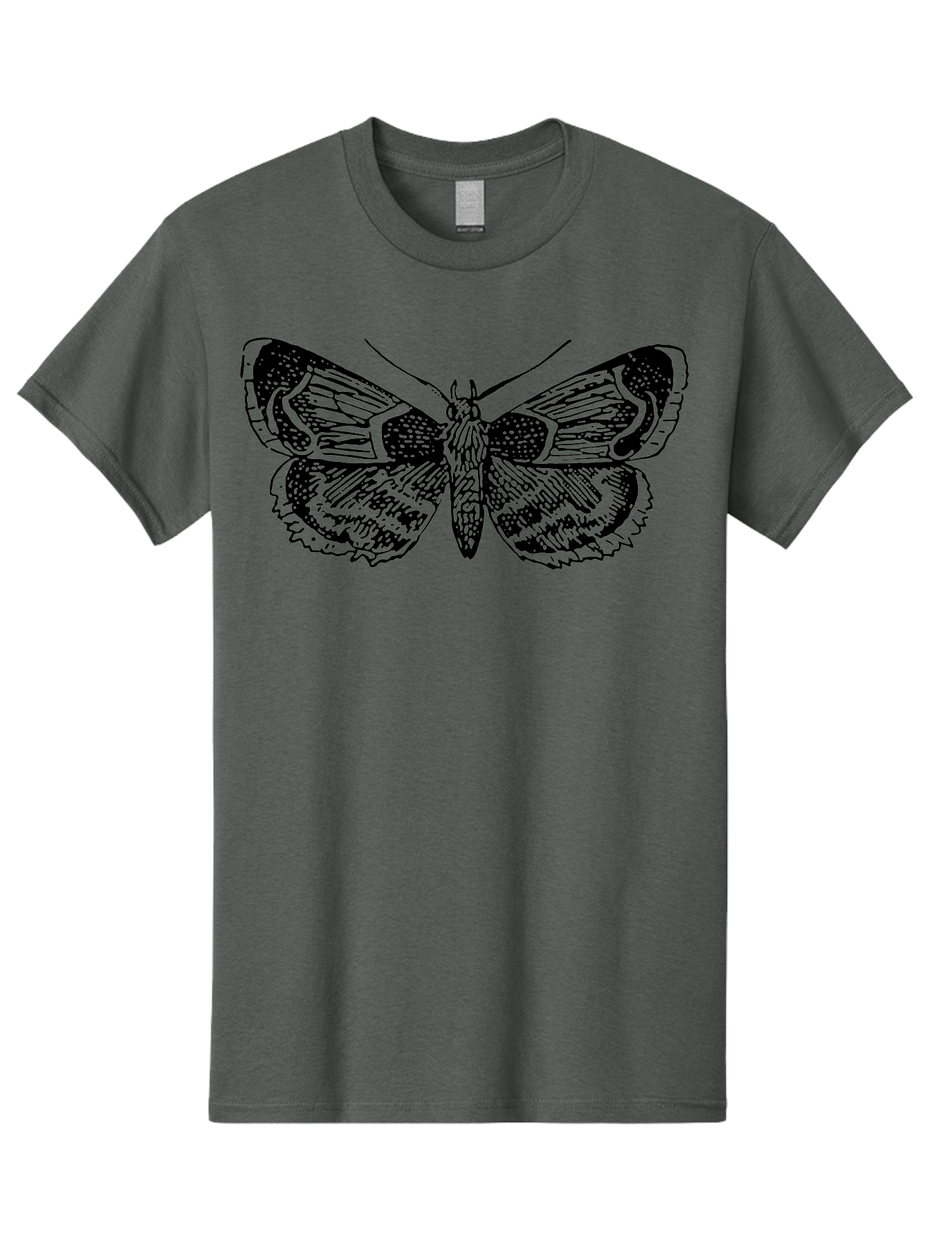 Moth-2 Men'S Graphic Tee, 100% Cotton, Comfortable Casual Summer Wear, Machine Washable, Moth Illustration, Insect Art, Detailed Silhouette, Nocturnal Creature, Wing Pattern, Ornate Design, Detailed Texture, Entomology, Butterfly Relative Aab547 3
