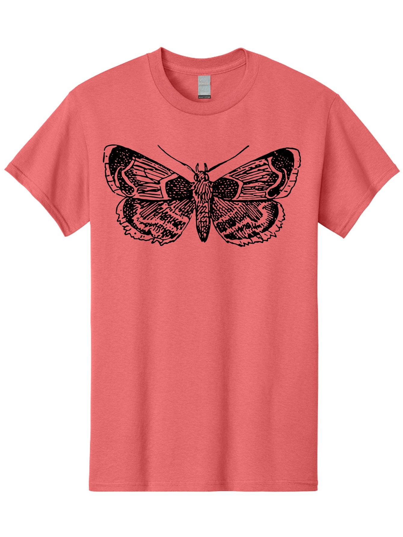 Moth-2 Men'S Graphic Tee, 100% Cotton, Comfortable Casual Summer Wear, Machine Washable, Moth Illustration, Insect Art, Detailed Silhouette, Nocturnal Creature, Wing Pattern, Ornate Design, Detailed Texture, Entomology, Butterfly Relative Aab547 15