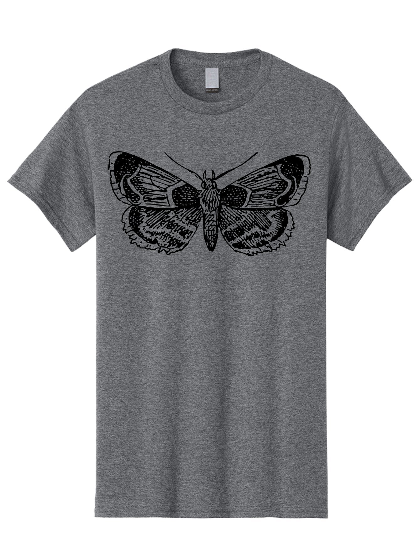 Moth-2 Men'S Graphic Tee, 100% Cotton, Comfortable Casual Summer Wear, Machine Washable, Moth Illustration, Insect Art, Detailed Silhouette, Nocturnal Creature, Wing Pattern, Ornate Design, Detailed Texture, Entomology, Butterfly Relative Aab547 4