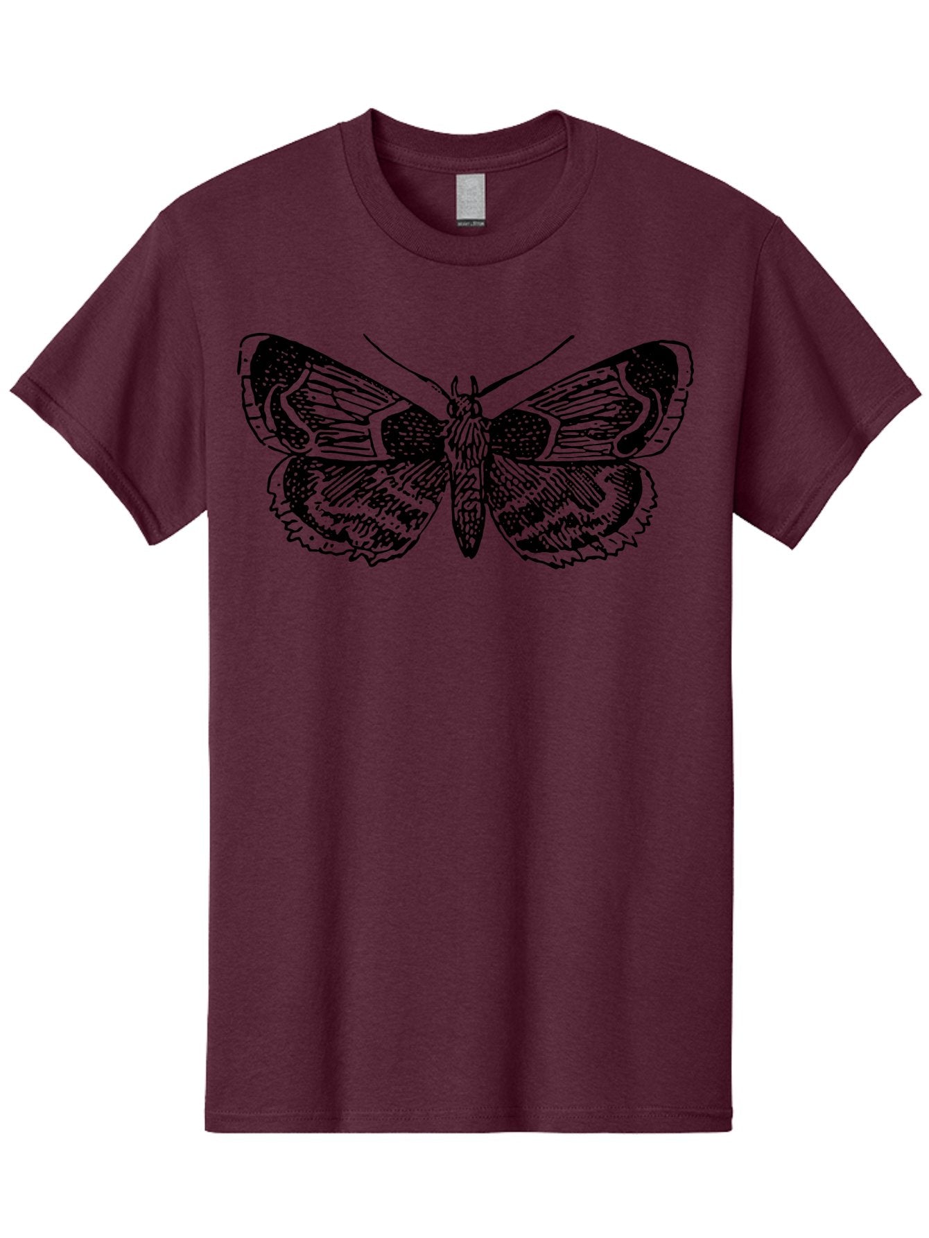 Moth-2 Men'S Graphic Tee, 100% Cotton, Comfortable Casual Summer Wear, Machine Washable, Moth Illustration, Insect Art, Detailed Silhouette, Nocturnal Creature, Wing Pattern, Ornate Design, Detailed Texture, Entomology, Butterfly Relative Aab547 12