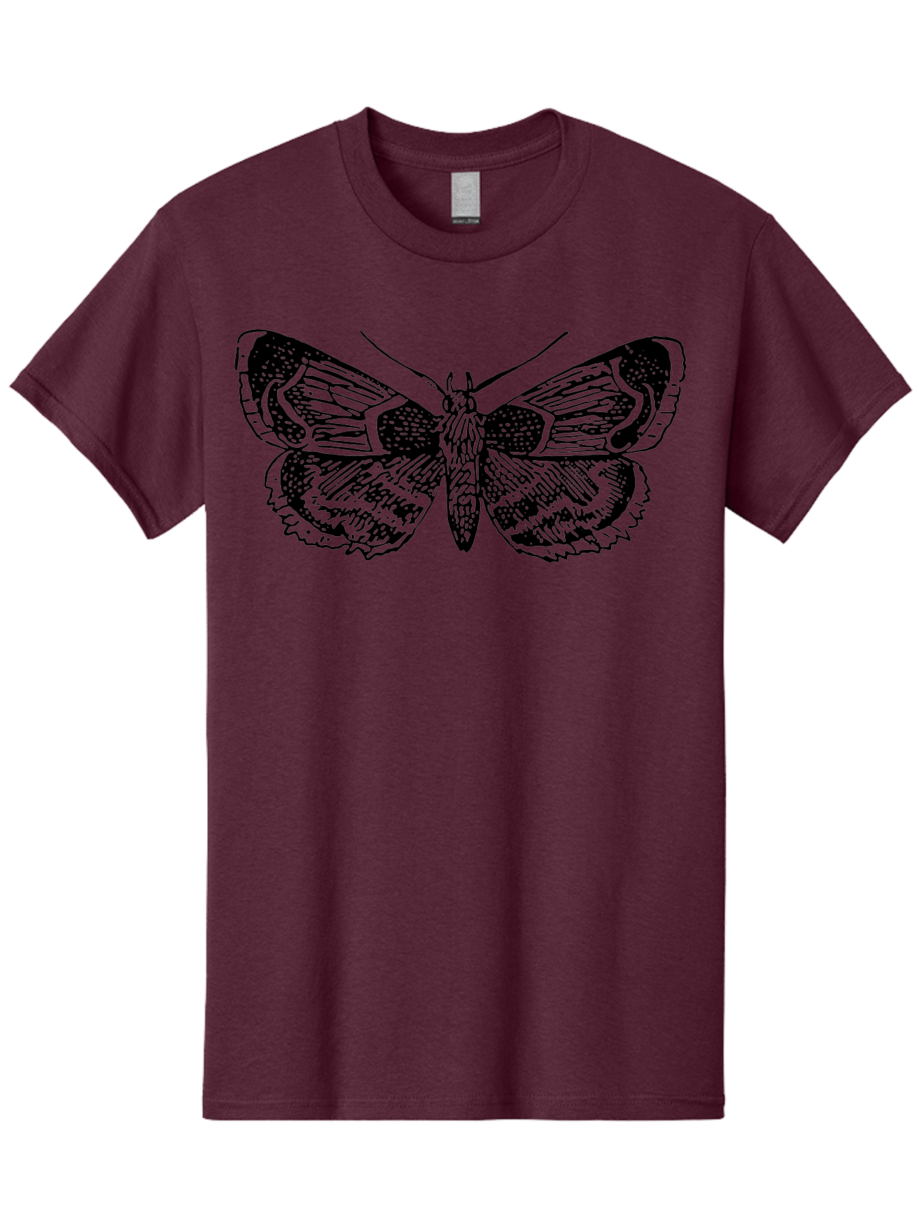Moth-2 Men'S Graphic Tee, 100% Cotton, Comfortable Casual Summer Wear, Machine Washable, Moth Illustration, Insect Art, Detailed Silhouette, Nocturnal Creature, Wing Pattern, Ornate Design, Detailed Texture, Entomology, Butterfly Relative Aab547 13