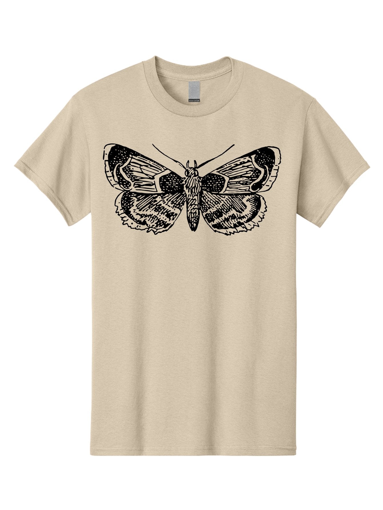 Moth-2 Men'S Graphic Tee, 100% Cotton, Comfortable Casual Summer Wear, Machine Washable, Moth Illustration, Insect Art, Detailed Silhouette, Nocturnal Creature, Wing Pattern, Ornate Design, Detailed Texture, Entomology, Butterfly Relative Aab547