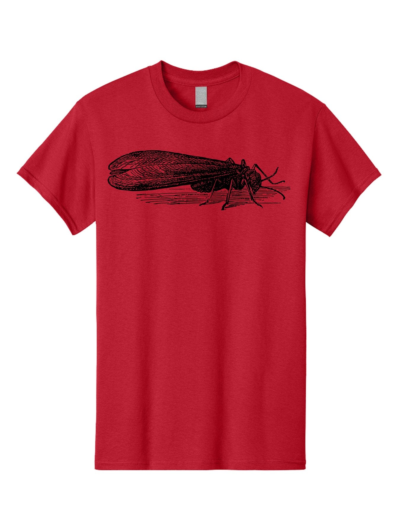 Moth Men'S Graphic Tee, 100% Cotton, Comfortable Casual Summer Wear, Machine Washable, Mayfly Insect, Vintage Illustration, Black And White Artwork, Detailed Drawing, Insect Anatomy, Entomology, Wildlife Art, Natural History, Insect Wings, Aab549 8