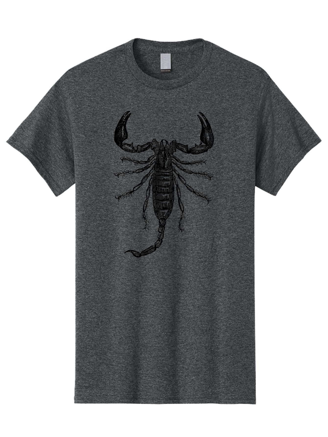 Scorpion-Illustration Men'S Graphic Tee, 100% Cotton, Comfortable Casual Summer Wear, Machine Washable, Scorpion Illustration, Arachnid Art, Creepy Crawlers, Venomous Creature, Detailed Drawing, Scorpion Anatomy, Dark Art, Gothic Design, Aab550 6