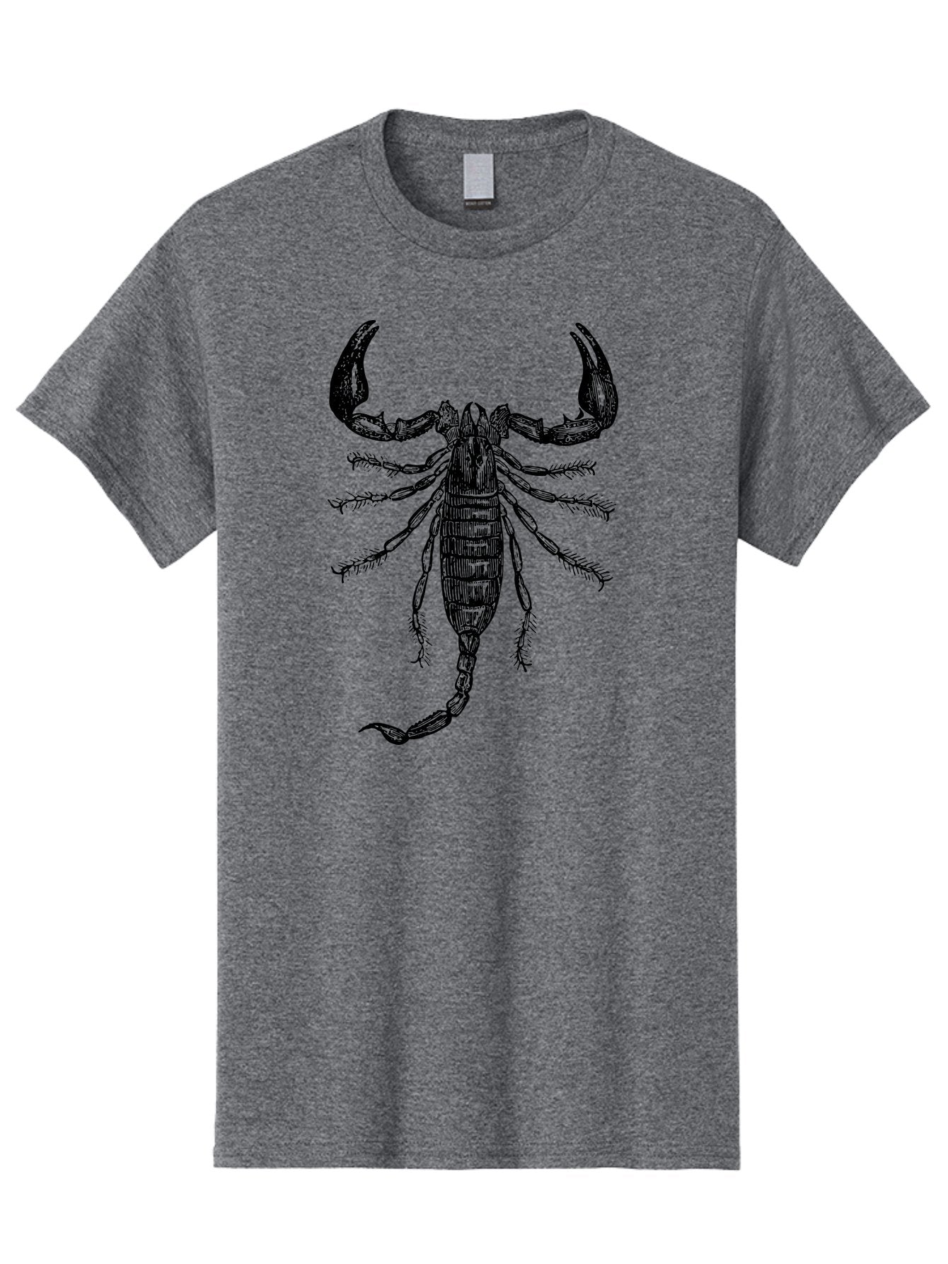 Scorpion-Illustration Men'S Graphic Tee, 100% Cotton, Comfortable Casual Summer Wear, Machine Washable, Scorpion Illustration, Arachnid Art, Creepy Crawlers, Venomous Creature, Detailed Drawing, Scorpion Anatomy, Dark Art, Gothic Design, Aab550 11