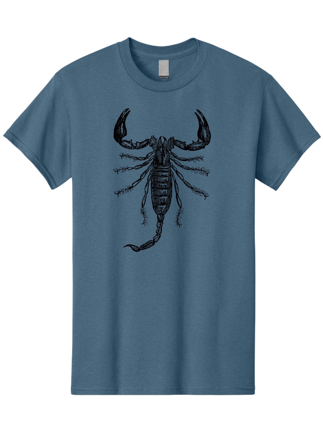 Scorpion-Illustration Men'S Graphic Tee, 100% Cotton, Comfortable Casual Summer Wear, Machine Washable, Scorpion Illustration, Arachnid Art, Creepy Crawlers, Venomous Creature, Detailed Drawing, Scorpion Anatomy, Dark Art, Gothic Design, Aab550 15
