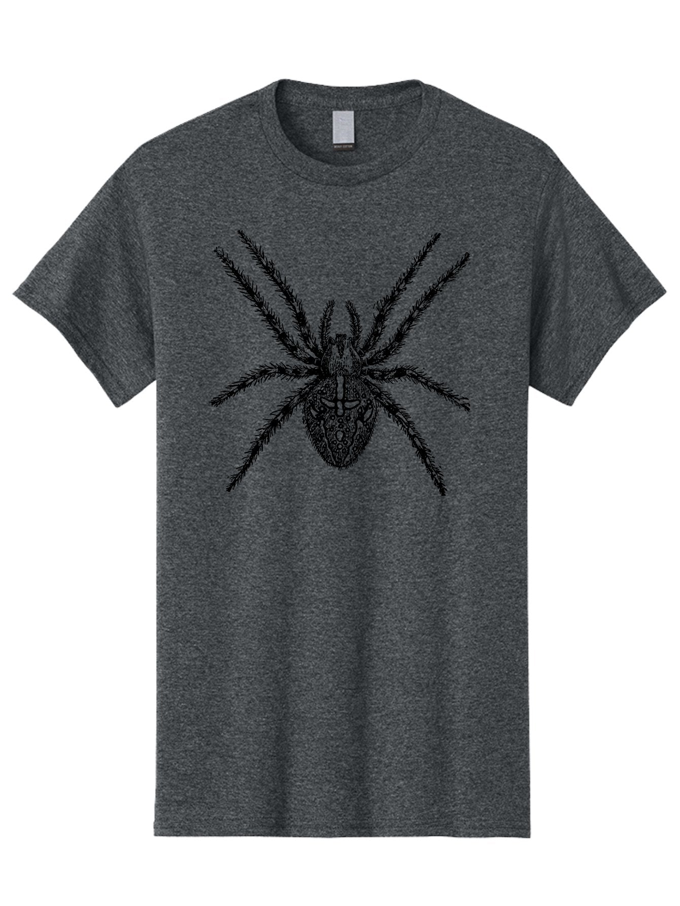 Spider-Tattoo Men'S Graphic Tee, 100% Cotton, Comfortable Casual Summer Wear, Machine Washable, Spider Art, Creepy Crawlies, Arachnid Illustration, Intricate Details, Spider Legs, Black And Green, Spider Design, Gothic Art Aab553 3