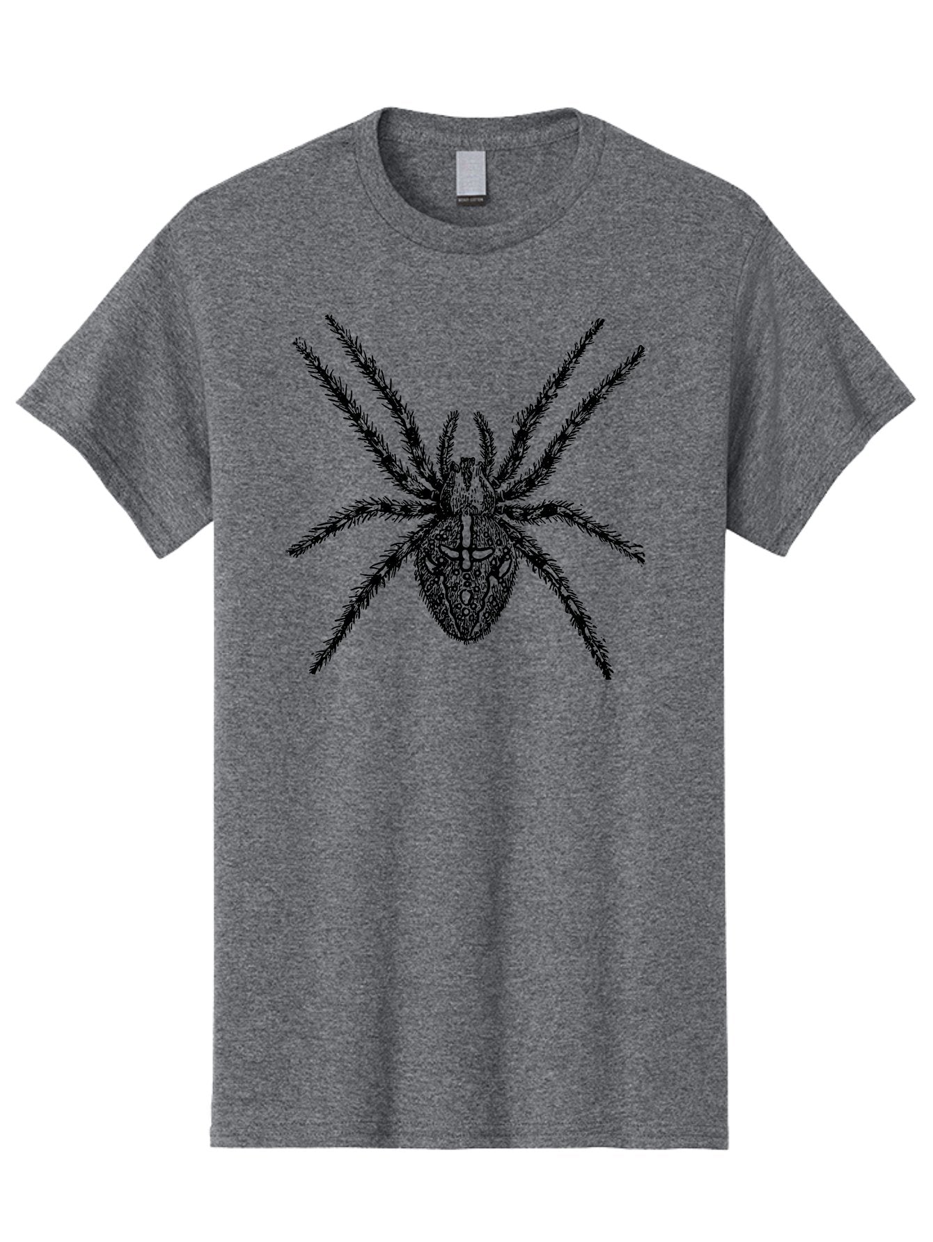 Spider-Tattoo Men'S Graphic Tee, 100% Cotton, Comfortable Casual Summer Wear, Machine Washable, Spider Art, Creepy Crawlies, Arachnid Illustration, Intricate Details, Spider Legs, Black And Green, Spider Design, Gothic Art Aab553 9