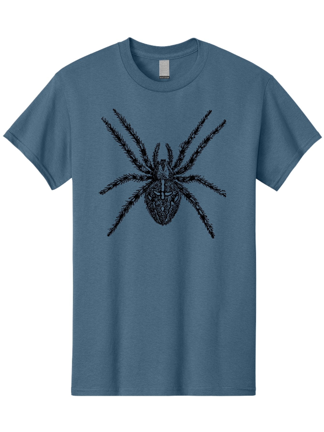 Spider-Tattoo Men'S Graphic Tee, 100% Cotton, Comfortable Casual Summer Wear, Machine Washable, Spider Art, Creepy Crawlies, Arachnid Illustration, Intricate Details, Spider Legs, Black And Green, Spider Design, Gothic Art Aab553 6