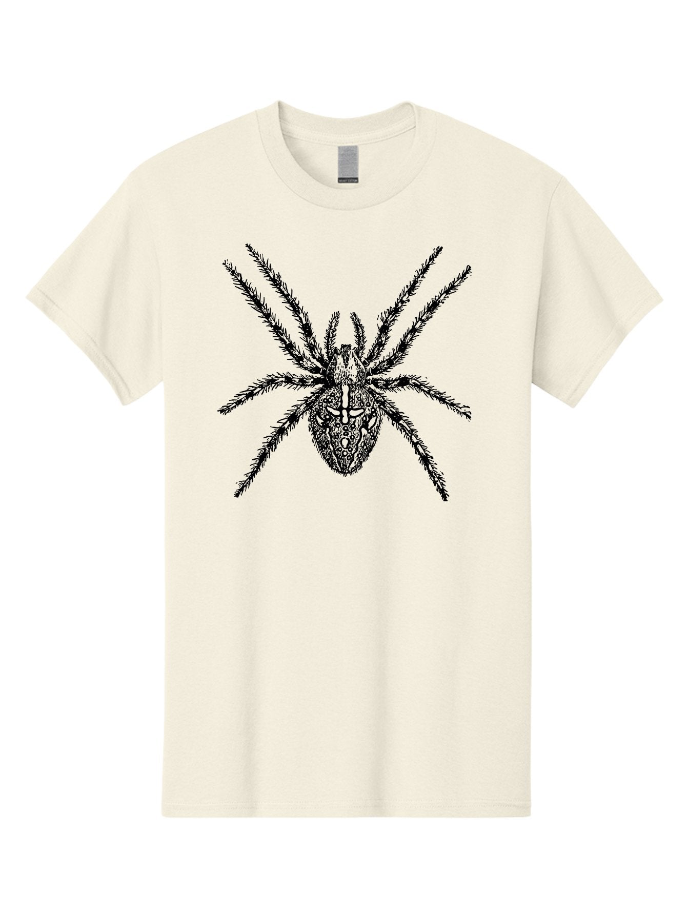 Spider-Tattoo Men'S Graphic Tee, 100% Cotton, Comfortable Casual Summer Wear, Machine Washable, Spider Art, Creepy Crawlies, Arachnid Illustration, Intricate Details, Spider Legs, Black And Green, Spider Design, Gothic Art Aab553