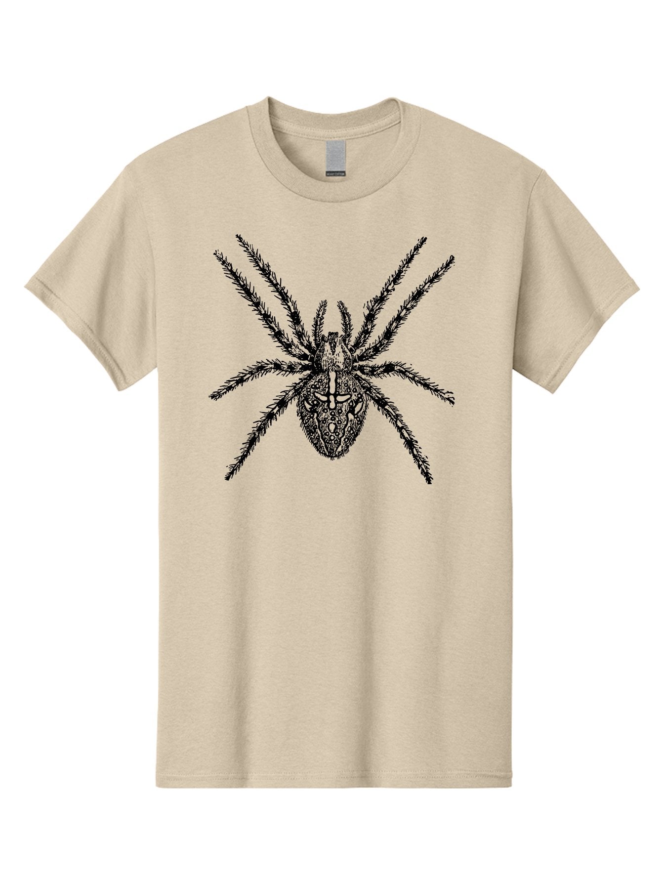 Spider-Tattoo Men'S Graphic Tee, 100% Cotton, Comfortable Casual Summer Wear, Machine Washable, Spider Art, Creepy Crawlies, Arachnid Illustration, Intricate Details, Spider Legs, Black And Green, Spider Design, Gothic Art Aab553 13