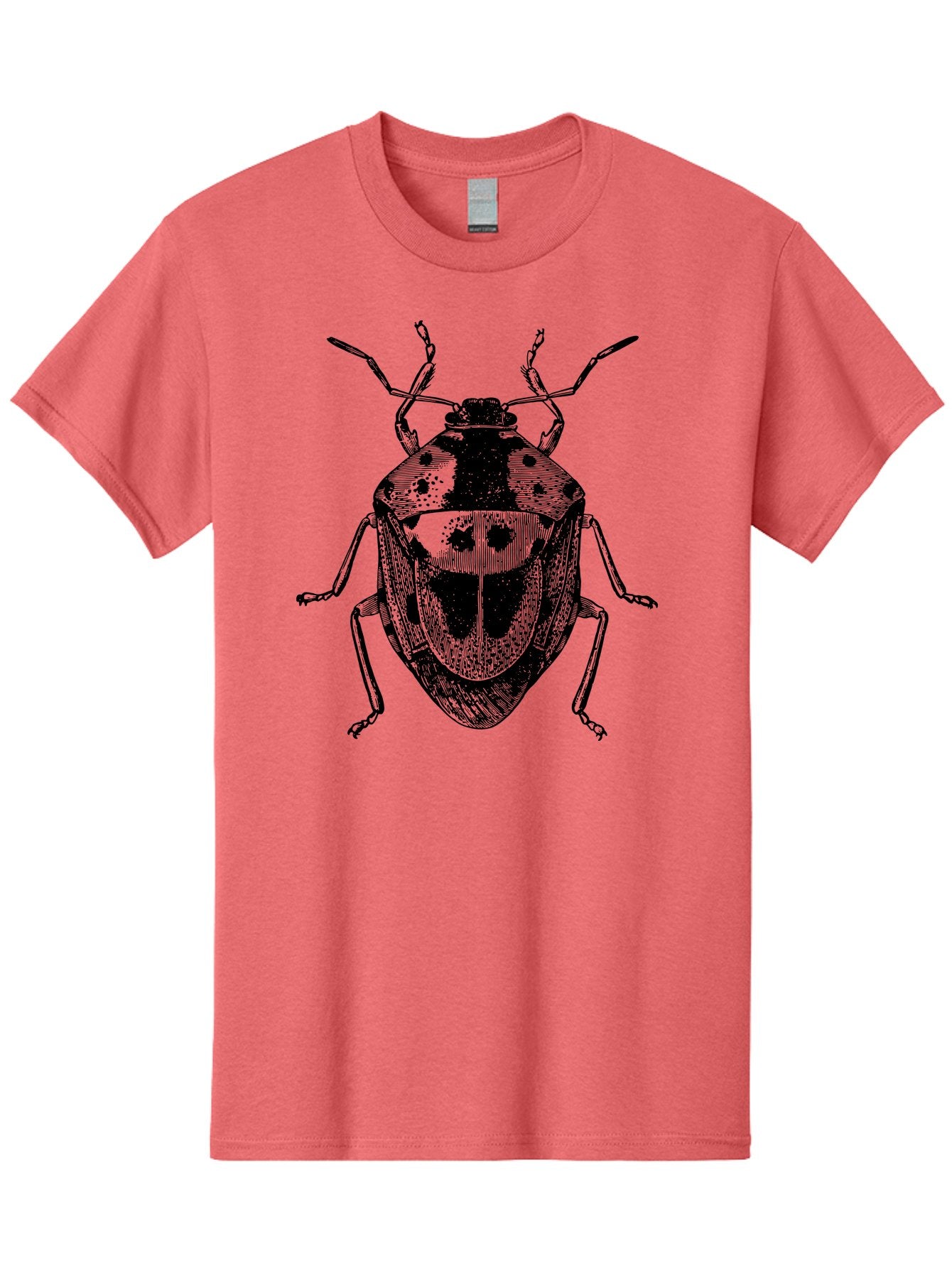 Spotted-Shield-Bug Men'S Graphic Tee, 100% Cotton, Comfortable Casual Summer Wear, Machine Washable, Shield Bug, Insect, Entomology, Bug Illustration, Black And Green, Detailed Drawing, Insect Anatomy, Bug Species, Natural History Aab555 12