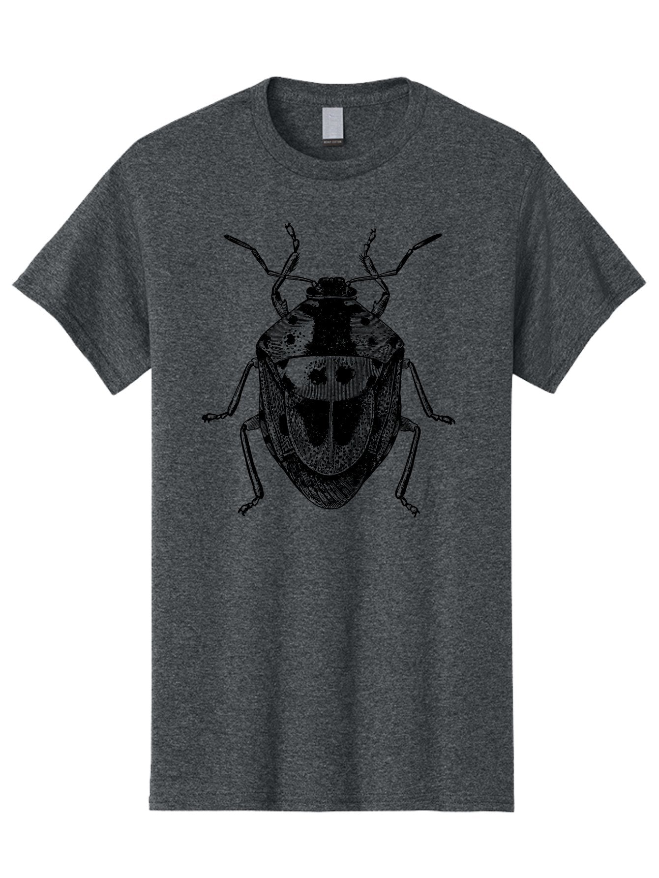 Spotted-Shield-Bug Men'S Graphic Tee, 100% Cotton, Comfortable Casual Summer Wear, Machine Washable, Shield Bug, Insect, Entomology, Bug Illustration, Black And Green, Detailed Drawing, Insect Anatomy, Bug Species, Natural History Aab555 5