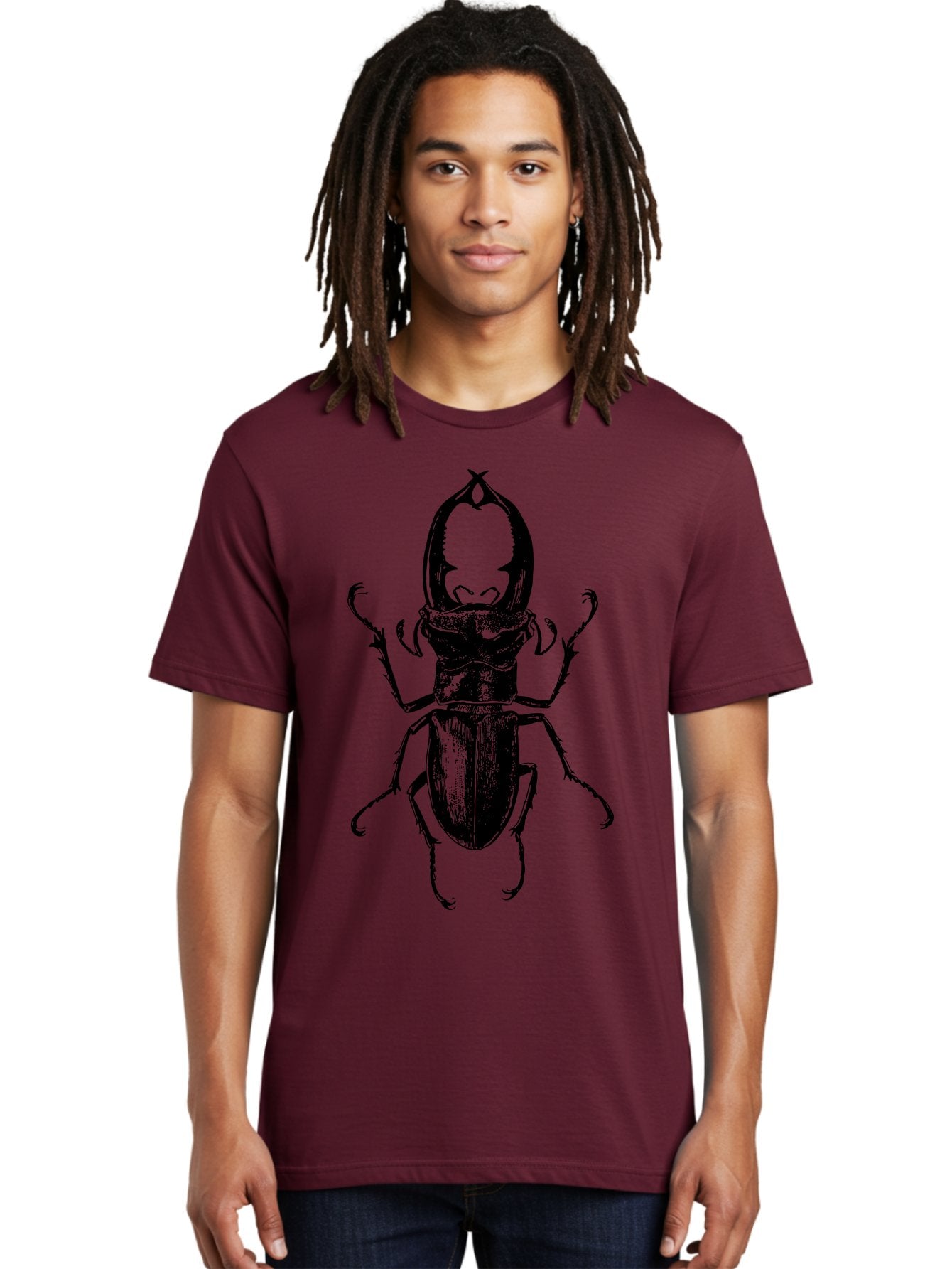 Stag-Beetle Men'S Graphic Tee, 100% Cotton, Comfortable Casual Summer Wear, Machine Washable, Stag Beetle, Insect Art, Entomology Illustration, Beetle Species, Wildlife Graphics, Detailed Drawing, Natural History, Insect Morphology Aab556 18