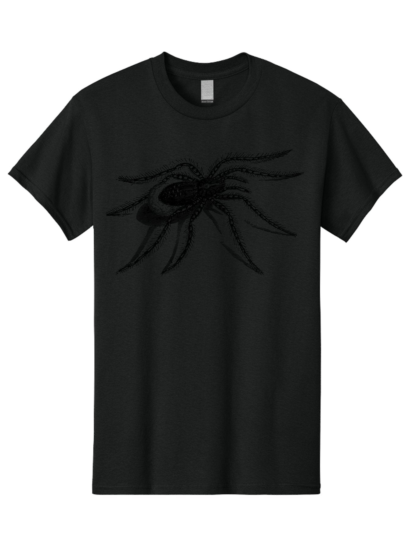 Tarantula-1 Men'S Graphic Tee, 100% Cotton, Comfortable Casual Summer Wear, Machine Washable, Black Spider, Spider Illustration, Arachnid Art, Creepy Crawlers, Eight-Legged Creature, Spider Graphics, Arachnophobia, Spider Silhouette Aab557 5