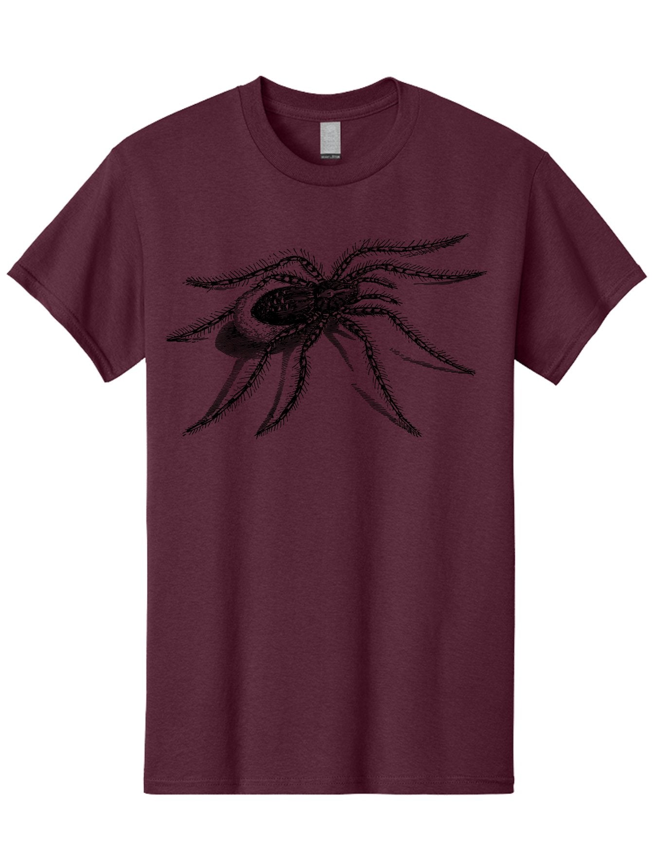Tarantula-1 Men'S Graphic Tee, 100% Cotton, Comfortable Casual Summer Wear, Machine Washable, Black Spider, Spider Illustration, Arachnid Art, Creepy Crawlers, Eight-Legged Creature, Spider Graphics, Arachnophobia, Spider Silhouette Aab557 4
