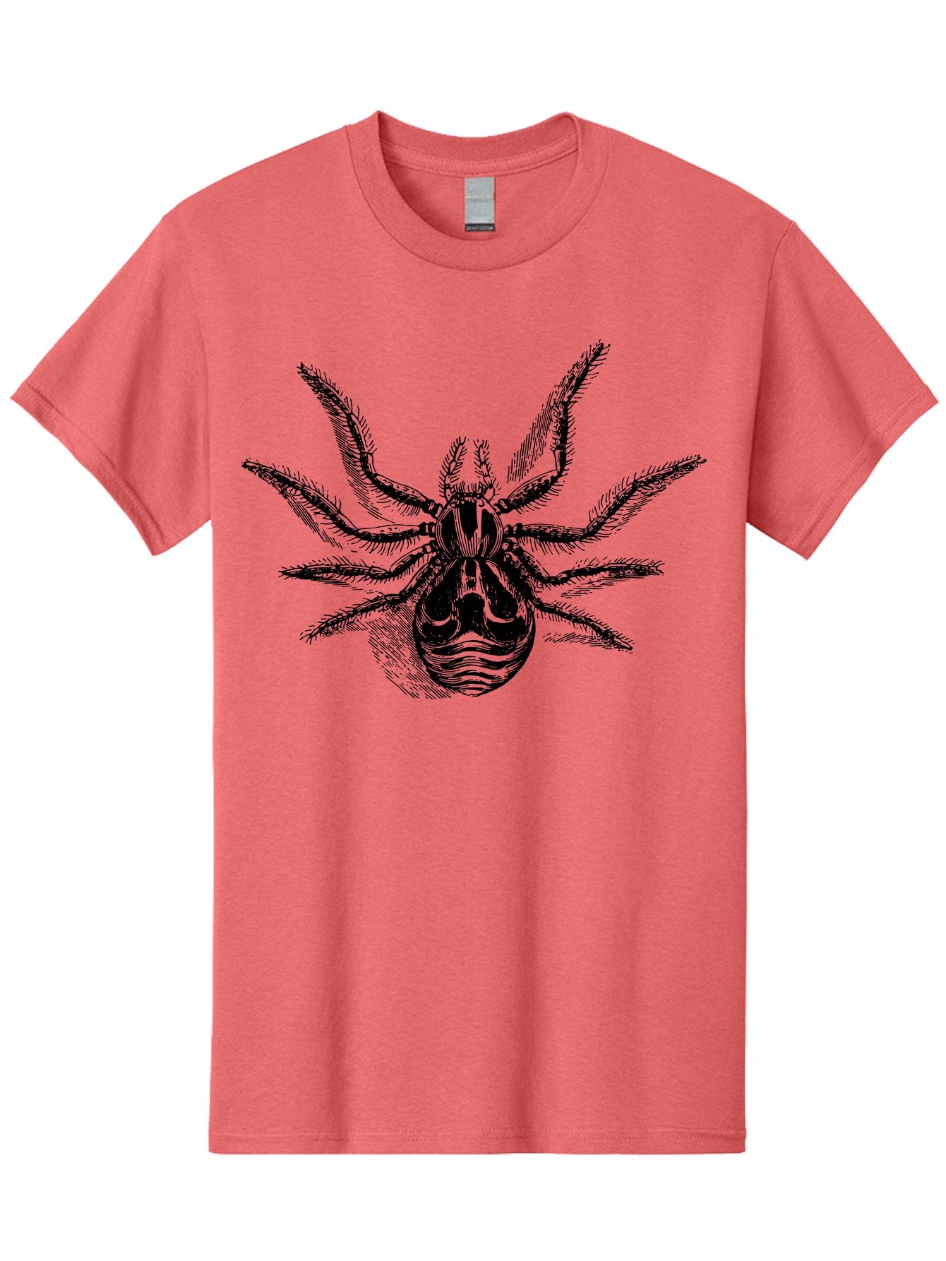 Tarantula Men'S Graphic Tee, 100% Cotton, Comfortable Casual Summer Wear, Machine Washable, Tarantula, Spider Illustration, Arachnid Art, Black And Green Design, Creepy Crawlers, Spider Graphics, Detailed Drawing, Spider Legs Aab558 10