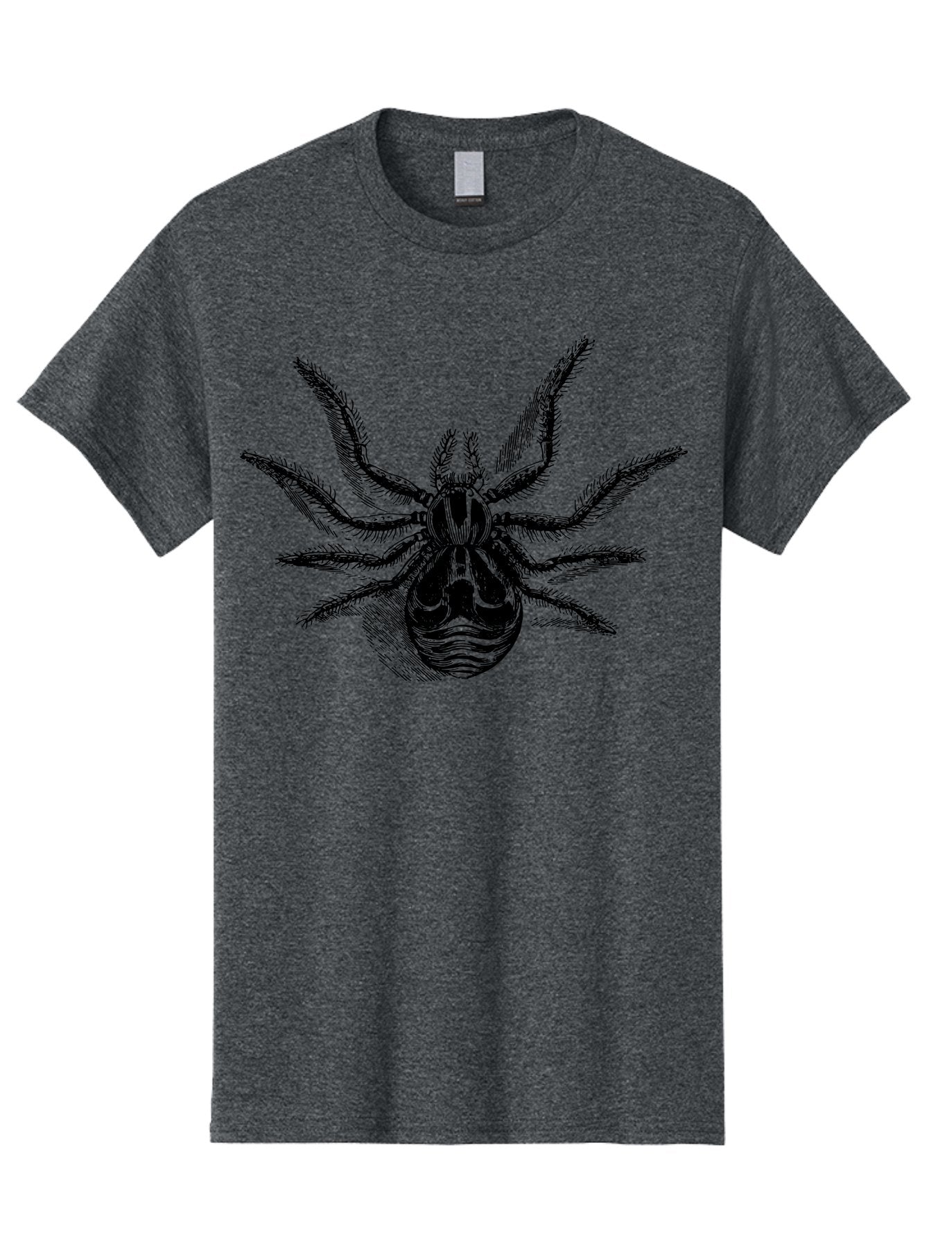 Tarantula Men'S Graphic Tee, 100% Cotton, Comfortable Casual Summer Wear, Machine Washable, Tarantula, Spider Illustration, Arachnid Art, Black And Green Design, Creepy Crawlers, Spider Graphics, Detailed Drawing, Spider Legs Aab558
