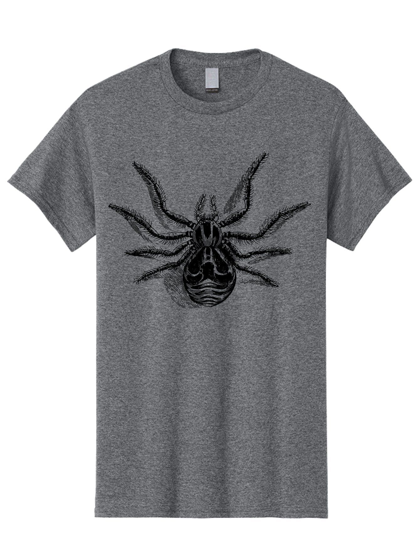 Tarantula Men'S Graphic Tee, 100% Cotton, Comfortable Casual Summer Wear, Machine Washable, Tarantula, Spider Illustration, Arachnid Art, Black And Green Design, Creepy Crawlers, Spider Graphics, Detailed Drawing, Spider Legs Aab558 5