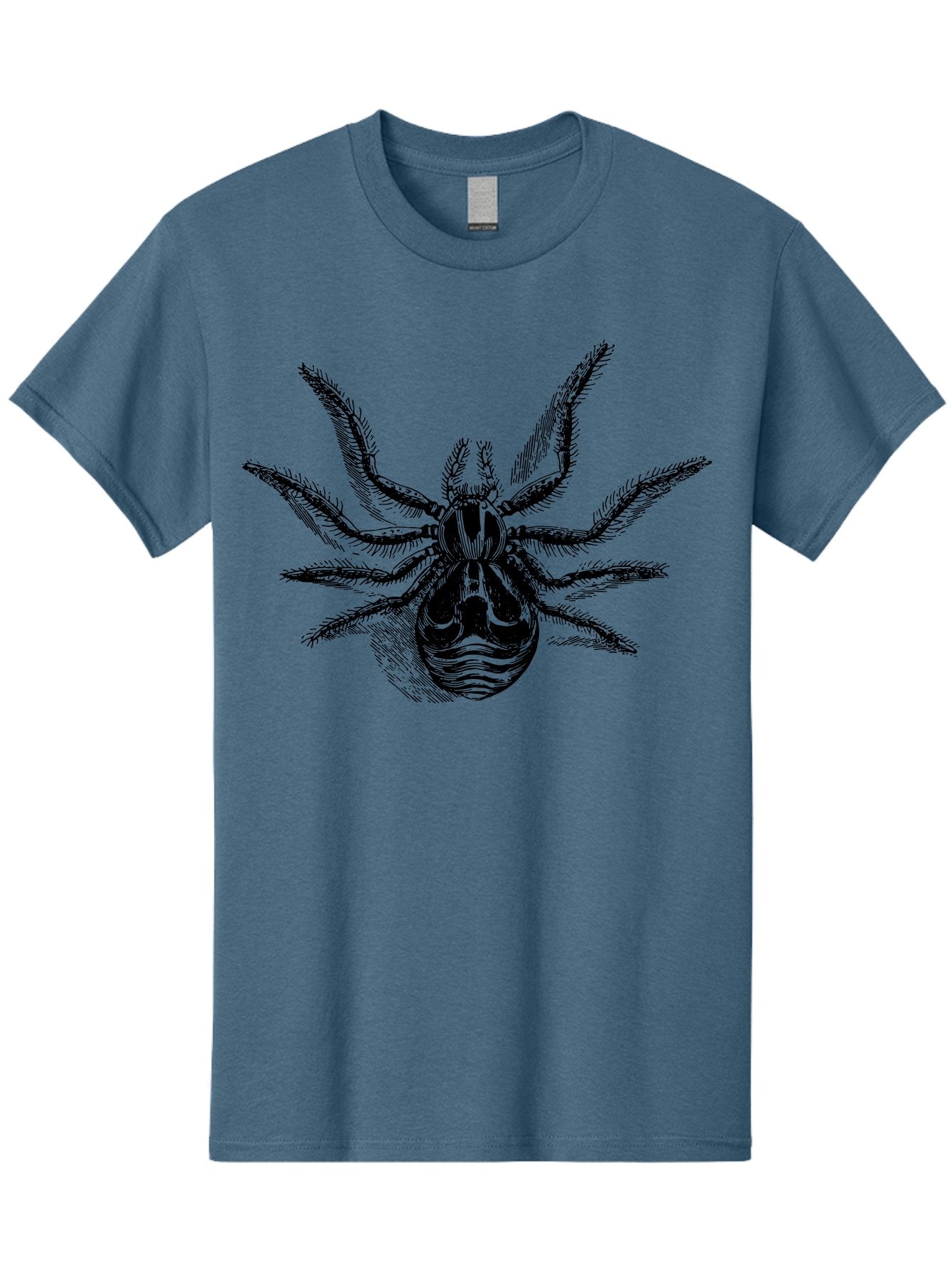 Tarantula Men'S Graphic Tee, 100% Cotton, Comfortable Casual Summer Wear, Machine Washable, Tarantula, Spider Illustration, Arachnid Art, Black And Green Design, Creepy Crawlers, Spider Graphics, Detailed Drawing, Spider Legs Aab558 7