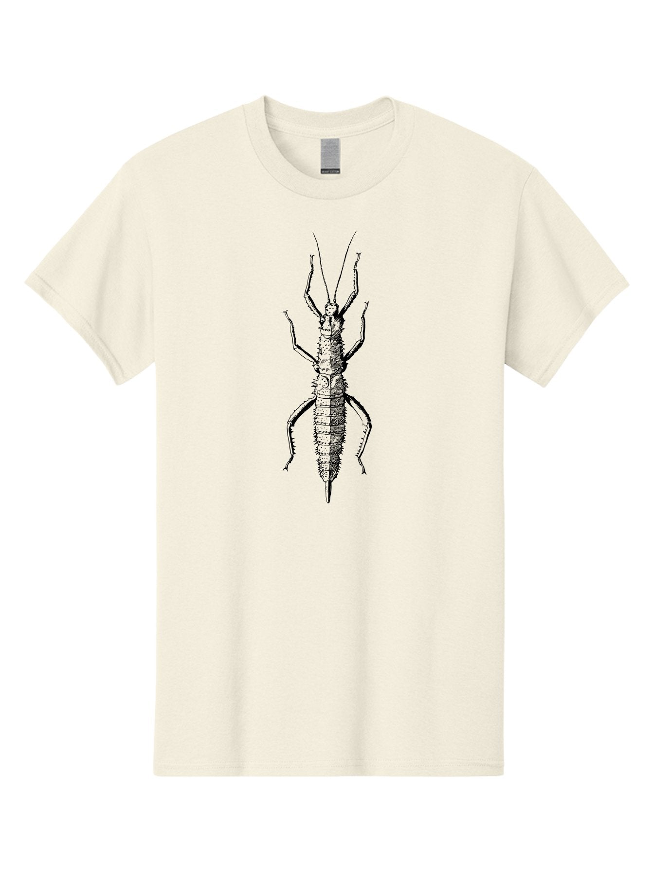 Weta Men'S Graphic Tee, 100% Cotton, Comfortable Casual Summer Wear, Machine Washable, Weta Insect, Native New Zealand Bug, Black Illustration, Entomology Art, Insect Anatomy, Detailed Drawing, Wildlife Illustration Aab561 12