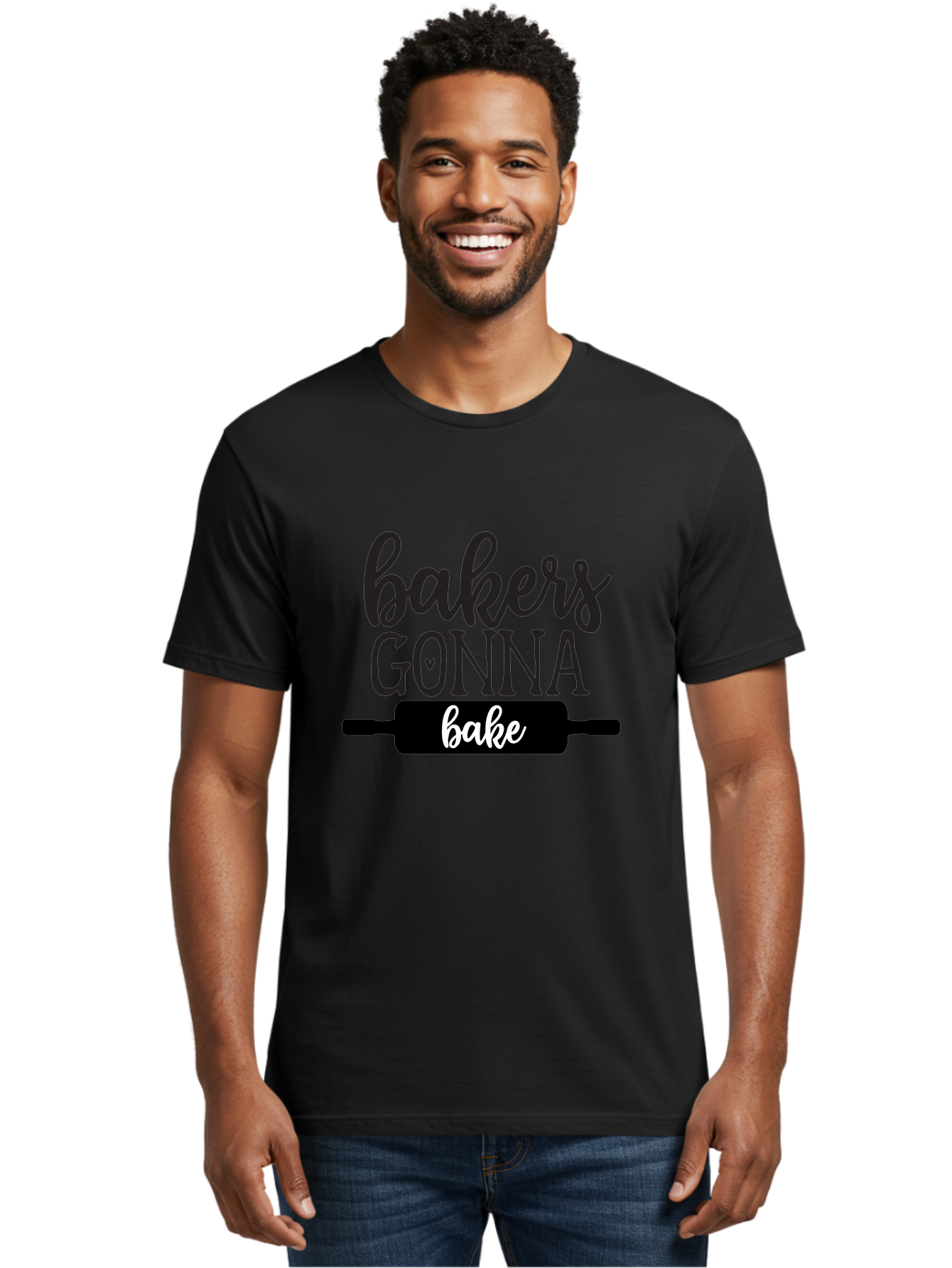 Bakers-Gonna-Bake-1 Men'S Graphic Tee, 100% Cotton, Comfortable Casual Summer Wear, Machine Washable, Baking Inspiration, Bakers Gonna Bake, Rolling Pin, Baking Quotes, Sweet Treats, Baker'S Life, Baking Love, Pastry Arts Aab562 18