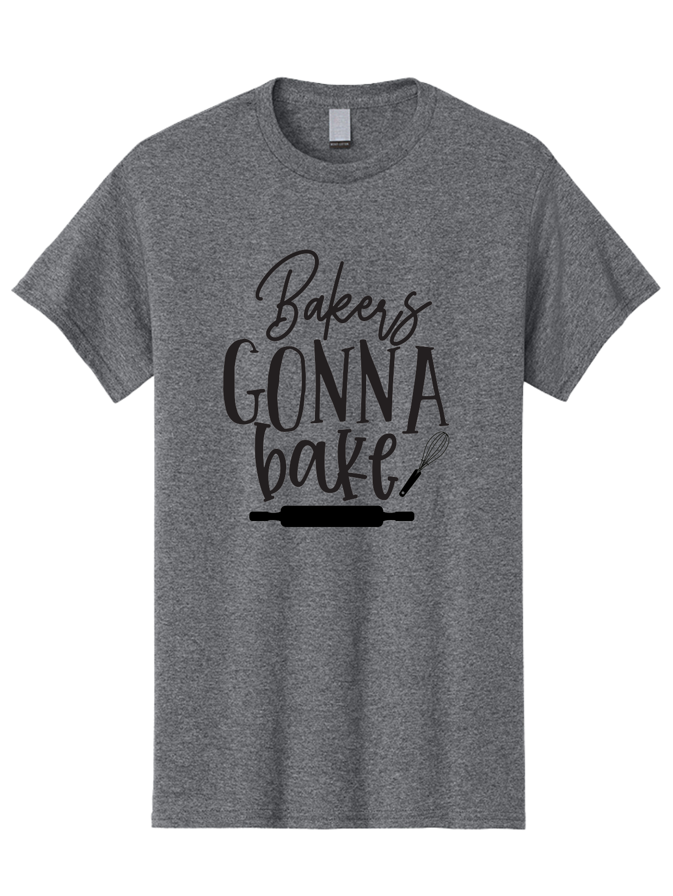 Bakers-Gonna-Bake Men'S Graphic Tee, 100% Cotton, Comfortable Casual Summer Wear, Machine Washable, Baking Quote, Bakers Gonna Bake, Bakery Slogan, Baking Humor, Rolling Pin, Whisk, Baking Utensils, Baker'S Quote, Funny Baking Saying Aab563