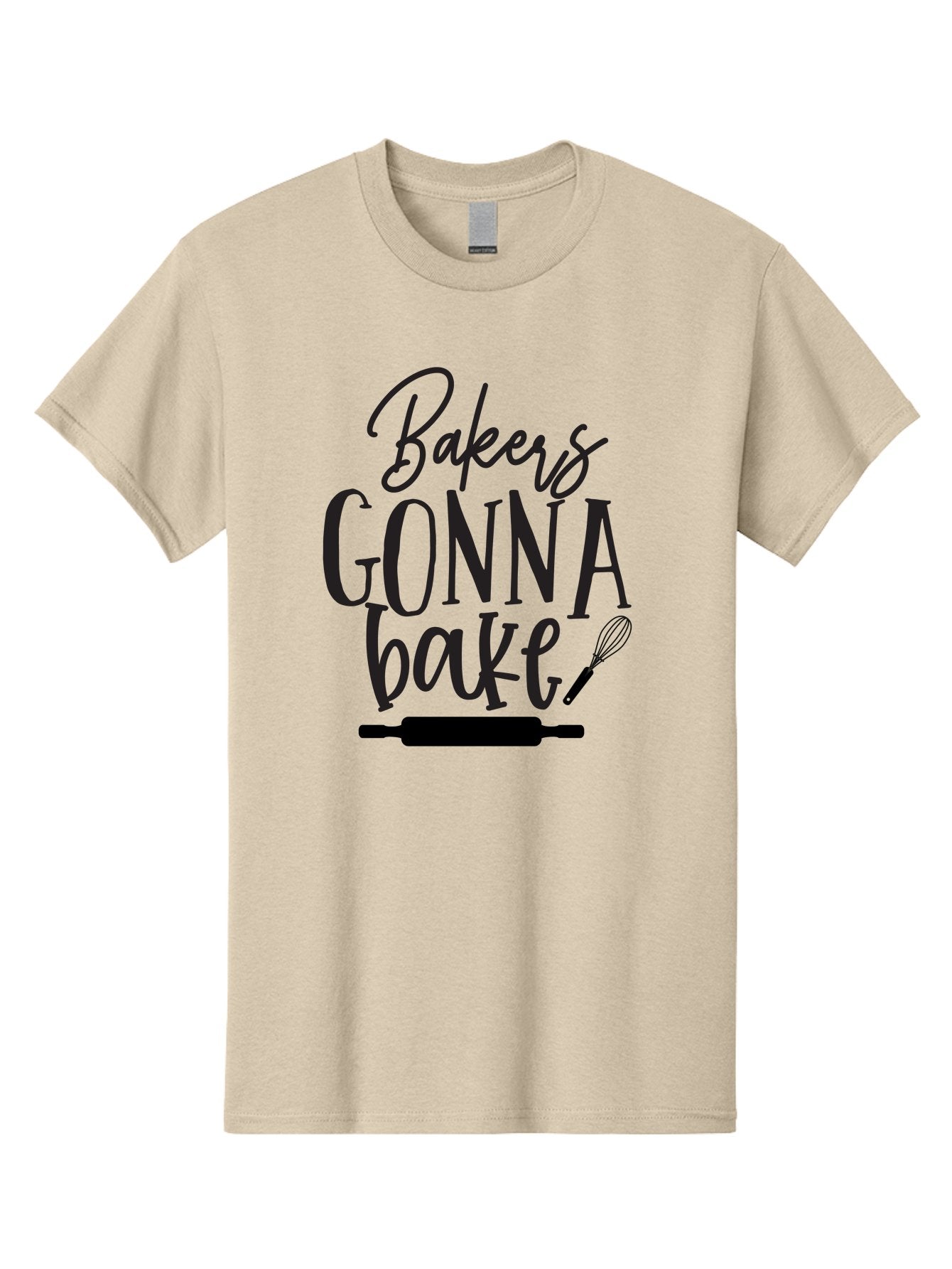 Bakers-Gonna-Bake Men'S Graphic Tee, 100% Cotton, Comfortable Casual Summer Wear, Machine Washable, Baking Quote, Bakers Gonna Bake, Bakery Slogan, Baking Humor, Rolling Pin, Whisk, Baking Utensils, Baker'S Quote, Funny Baking Saying Aab563