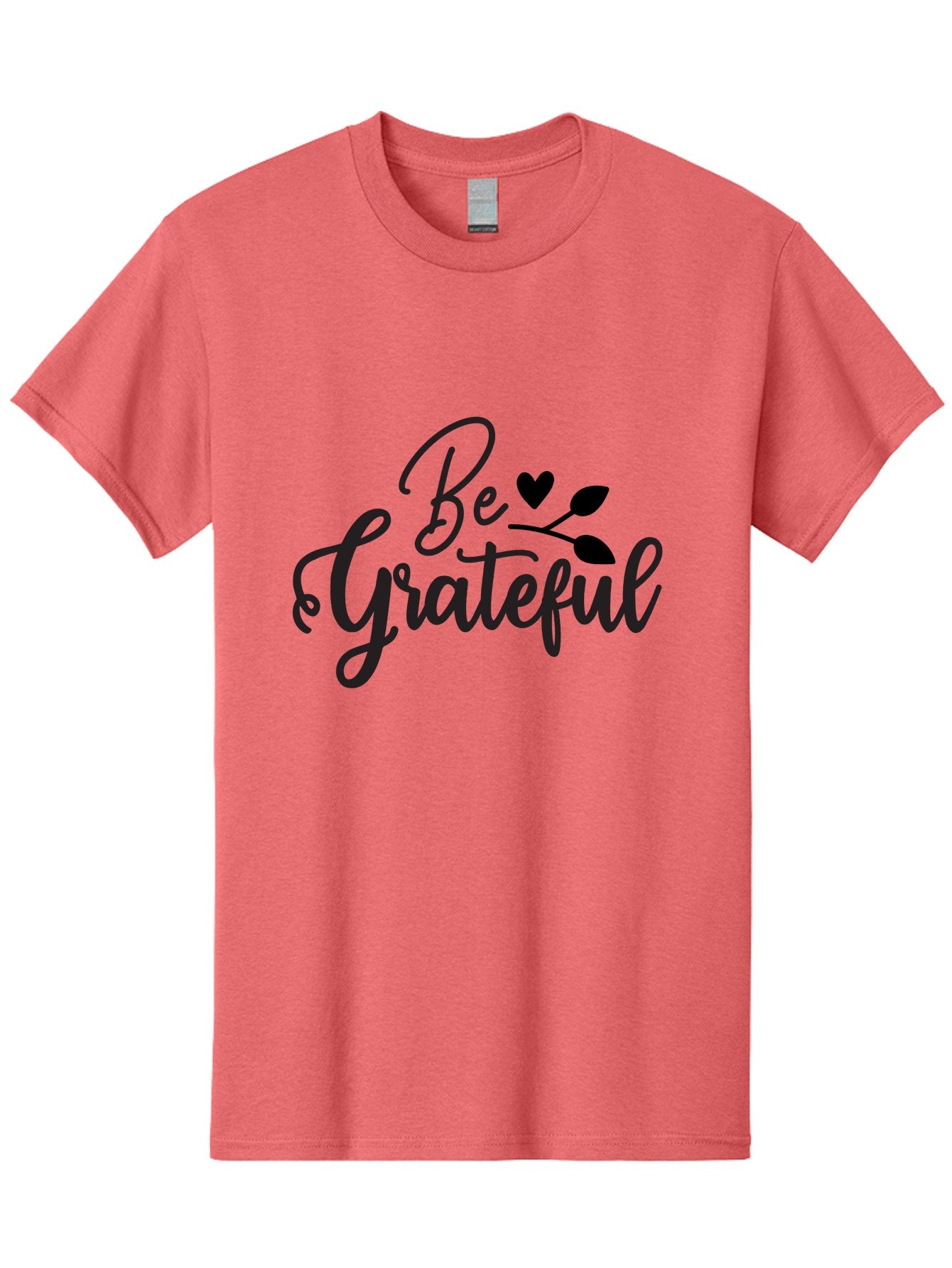 Be-Grateful Men'S Graphic Tee, 100% Cotton, Comfortable Casual Summer Wear, Machine Washable, Inspirational Quote, Motivational Phrase, Positive Affirmation, Heart Symbol, Leaf Design, Gratitude Message, Black Lettering, Be Grateful Aab564 11