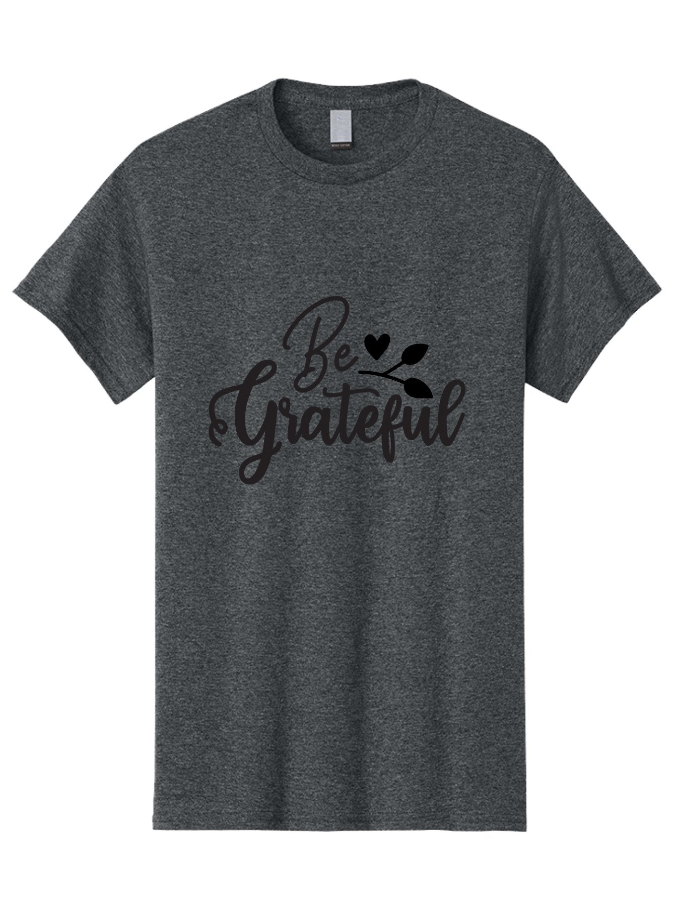 Be-Grateful Men'S Graphic Tee, 100% Cotton, Comfortable Casual Summer Wear, Machine Washable, Inspirational Quote, Motivational Phrase, Positive Affirmation, Heart Symbol, Leaf Design, Gratitude Message, Black Lettering, Be Grateful Aab564 14