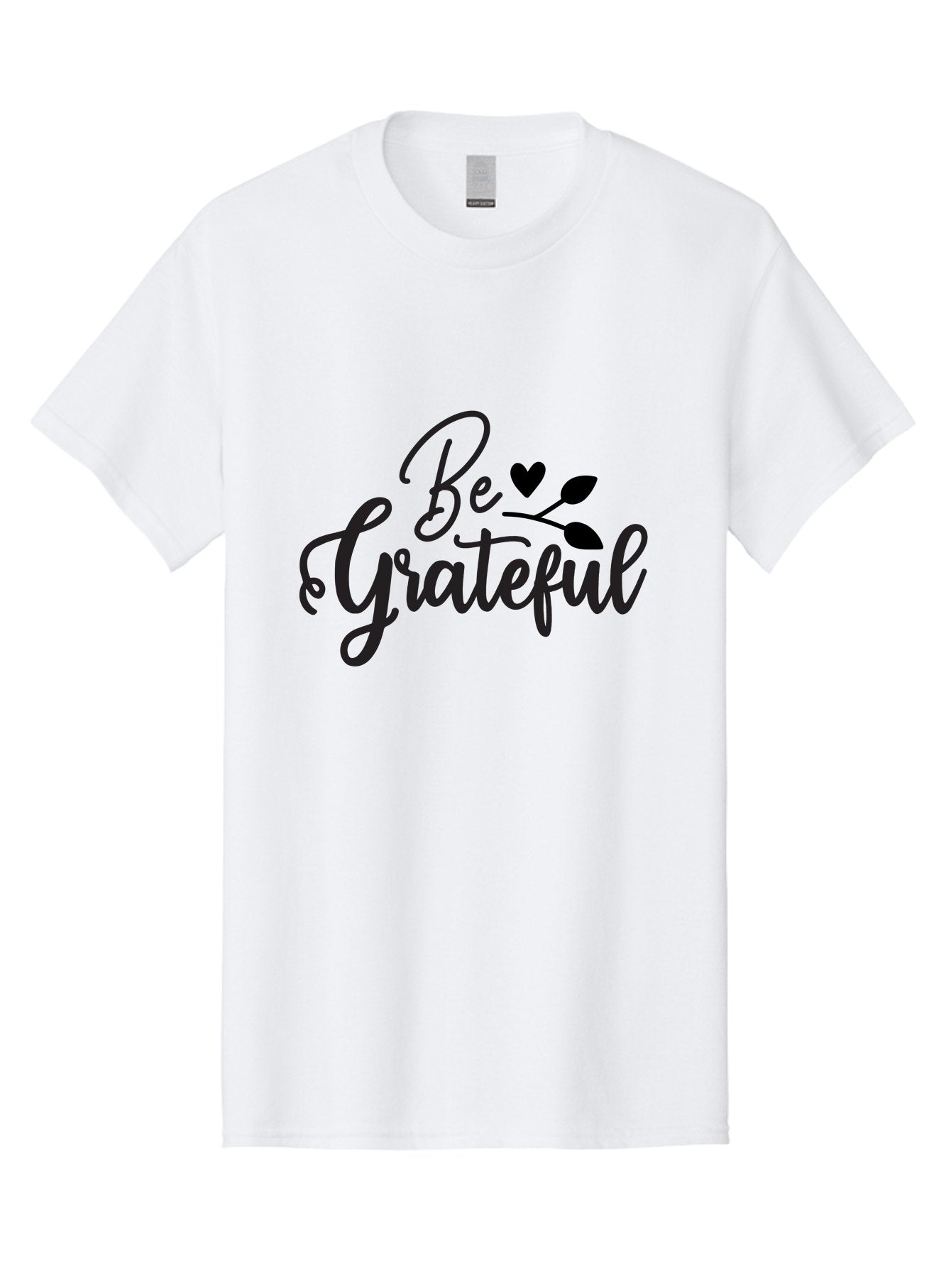 Be-Grateful Men'S Graphic Tee, 100% Cotton, Comfortable Casual Summer Wear, Machine Washable, Inspirational Quote, Motivational Phrase, Positive Affirmation, Heart Symbol, Leaf Design, Gratitude Message, Black Lettering, Be Grateful Aab564 9