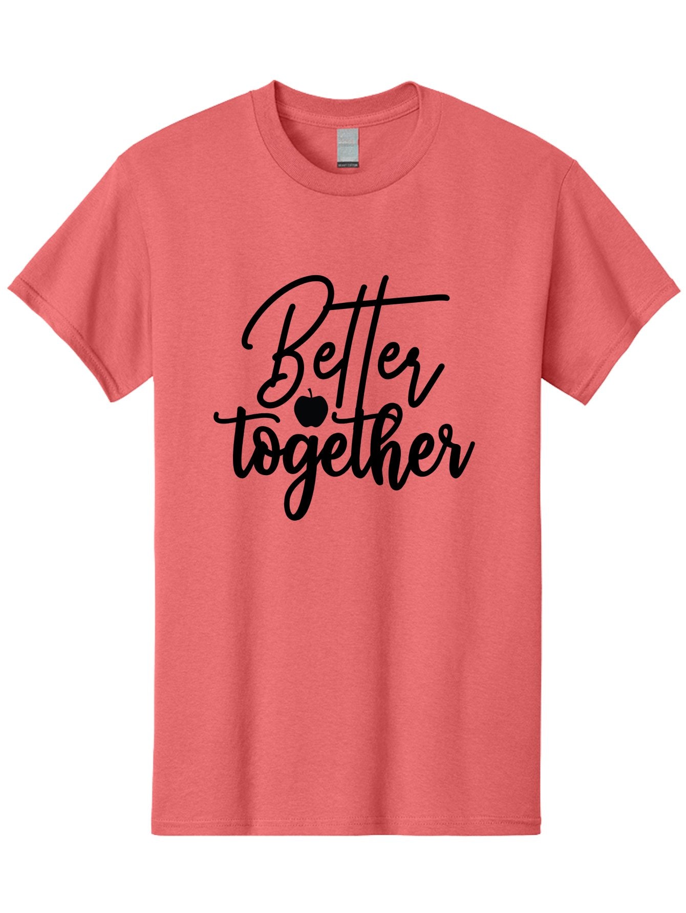 Better-Together Men'S Graphic Tee, 100% Cotton, Comfortable Casual Summer Wear, Machine Washable, Better Together, Inspirational Quote, Apple Symbol, Teamwork, Unity, Motivational Phrase, Cursive Text, Black Font, Educational Theme Aab565 3