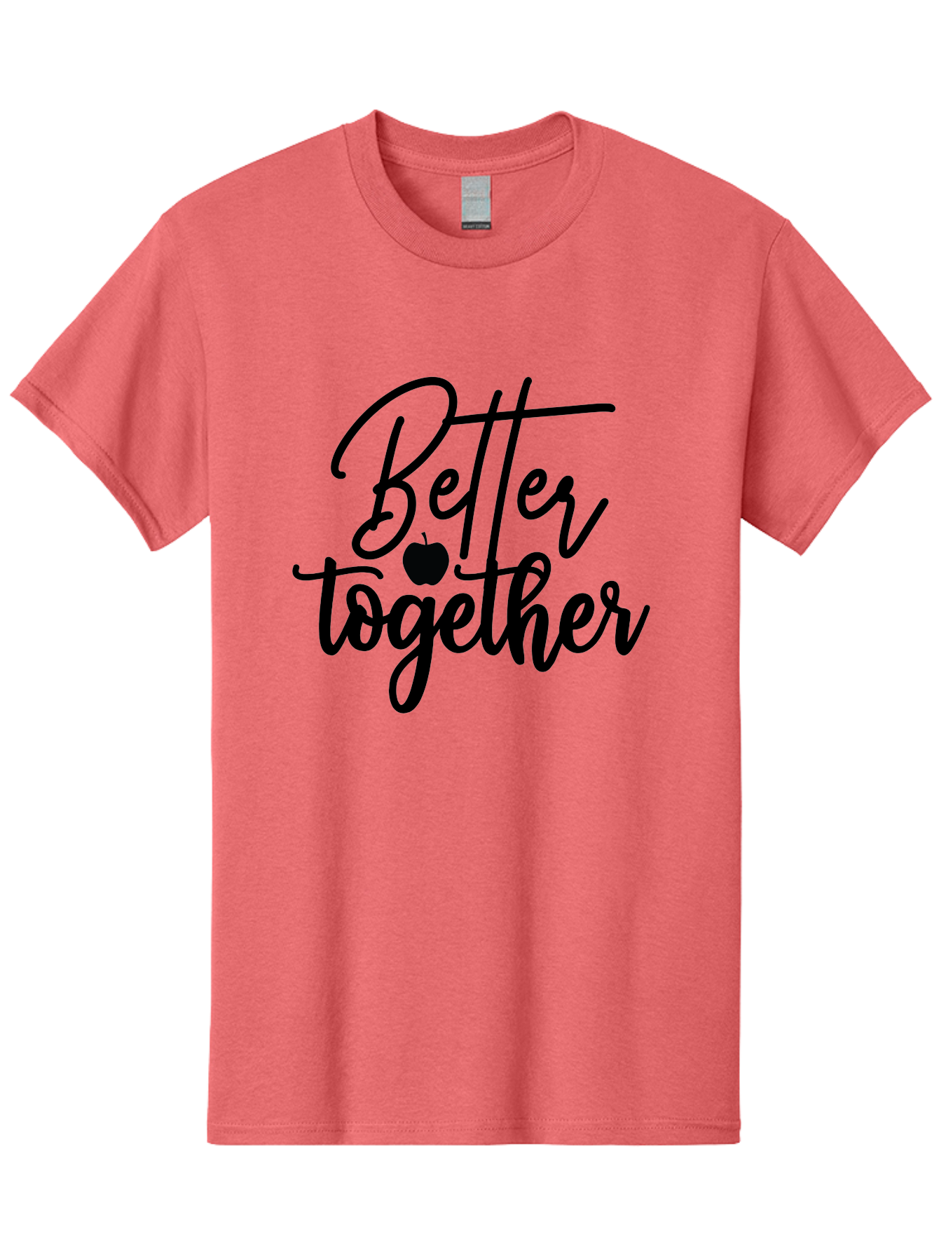 Better-Together Men'S Graphic Tee, 100% Cotton, Comfortable Casual Summer Wear, Machine Washable, Better Together, Inspirational Quote, Apple Symbol, Teamwork, Unity, Motivational Phrase, Cursive Text, Black Font, Educational Theme Aab565 17