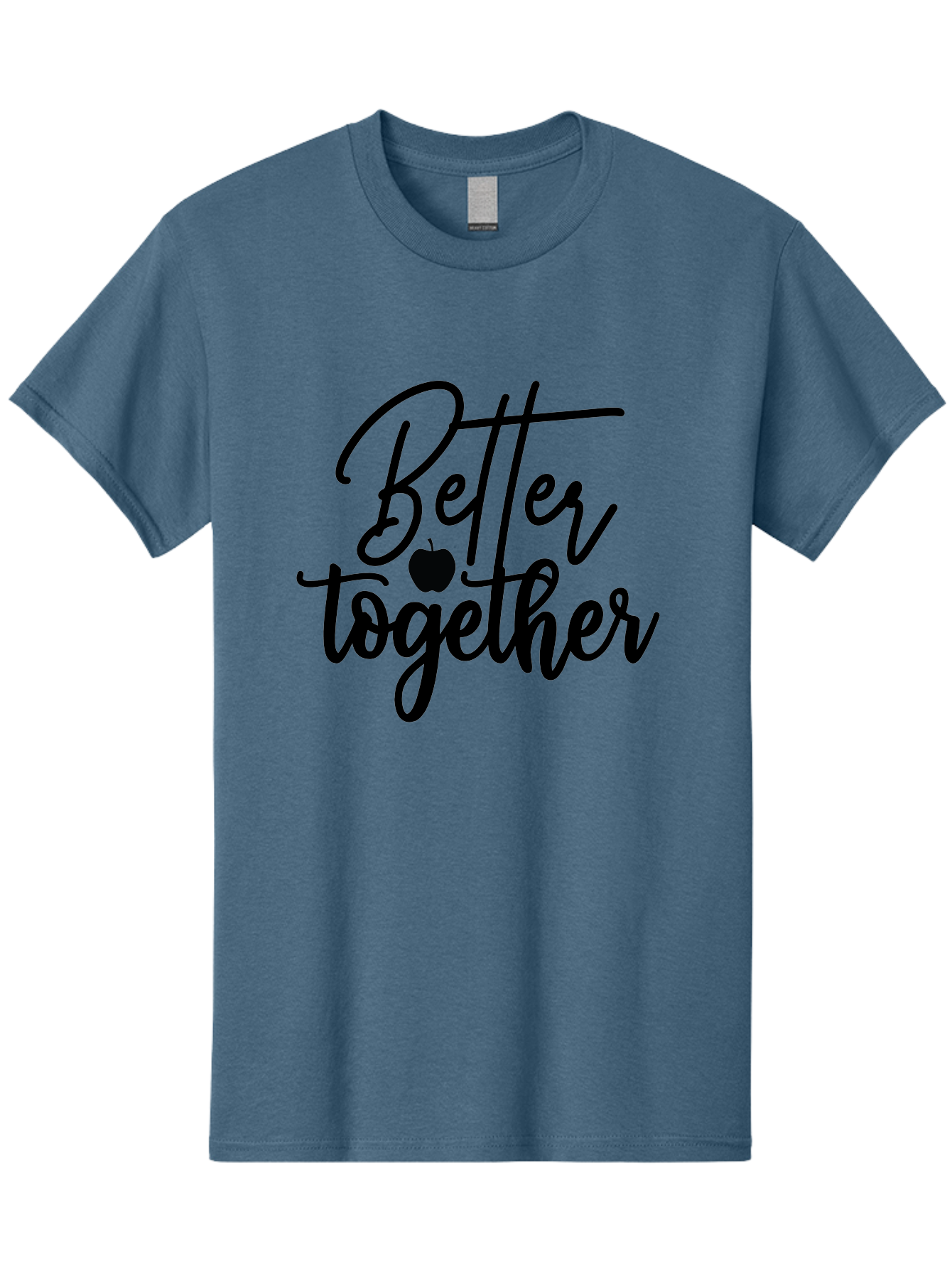Better-Together Men'S Graphic Tee, 100% Cotton, Comfortable Casual Summer Wear, Machine Washable, Better Together, Inspirational Quote, Apple Symbol, Teamwork, Unity, Motivational Phrase, Cursive Text, Black Font, Educational Theme Aab565 13