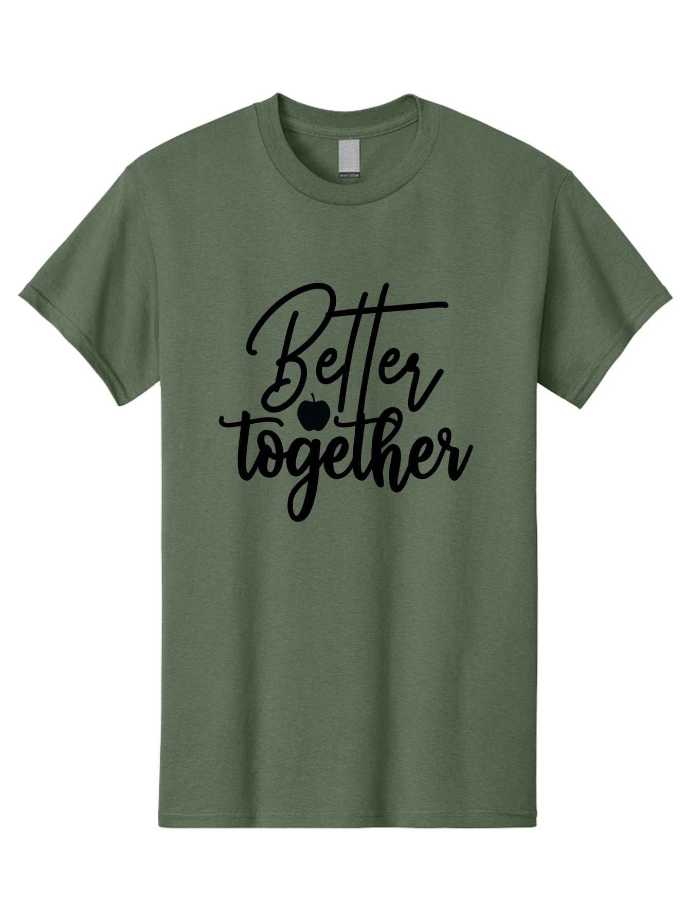 Better-Together Men'S Graphic Tee, 100% Cotton, Comfortable Casual Summer Wear, Machine Washable, Better Together, Inspirational Quote, Apple Symbol, Teamwork, Unity, Motivational Phrase, Cursive Text, Black Font, Educational Theme Aab565 4