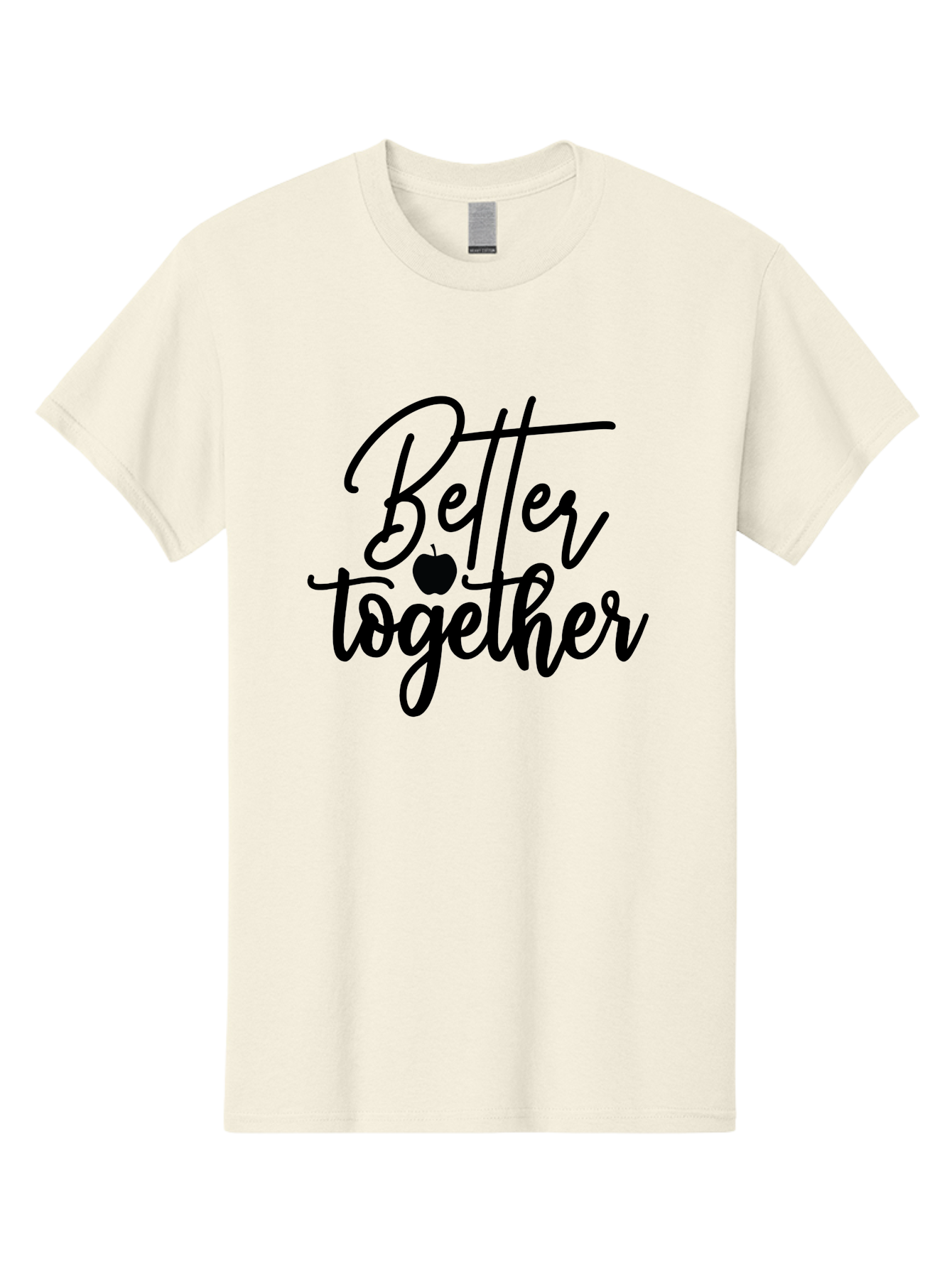 Better-Together Men'S Graphic Tee, 100% Cotton, Comfortable Casual Summer Wear, Machine Washable, Better Together, Inspirational Quote, Apple Symbol, Teamwork, Unity, Motivational Phrase, Cursive Text, Black Font, Educational Theme Aab565 19