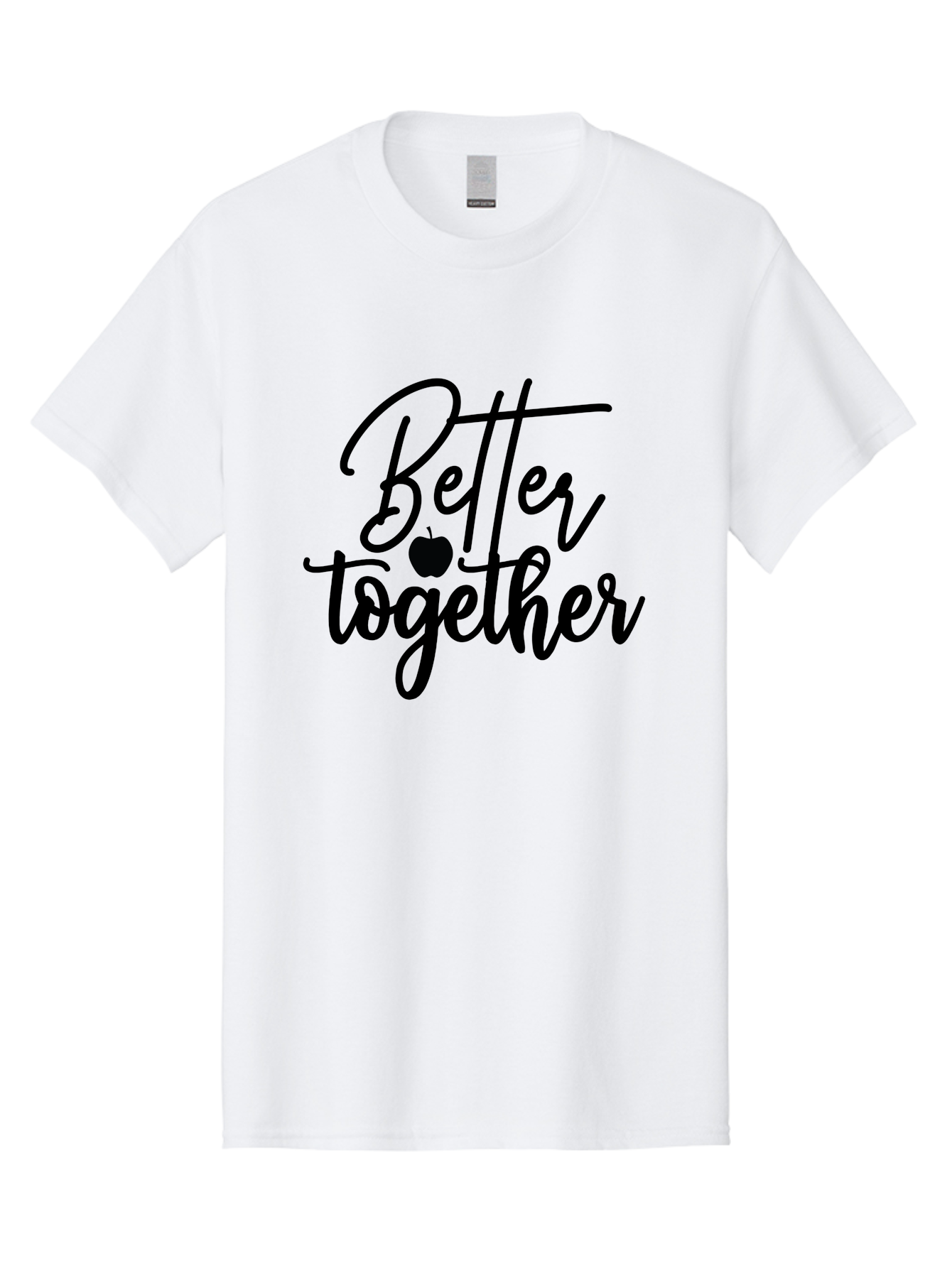 Better-Together Men'S Graphic Tee, 100% Cotton, Comfortable Casual Summer Wear, Machine Washable, Better Together, Inspirational Quote, Apple Symbol, Teamwork, Unity, Motivational Phrase, Cursive Text, Black Font, Educational Theme Aab565 15