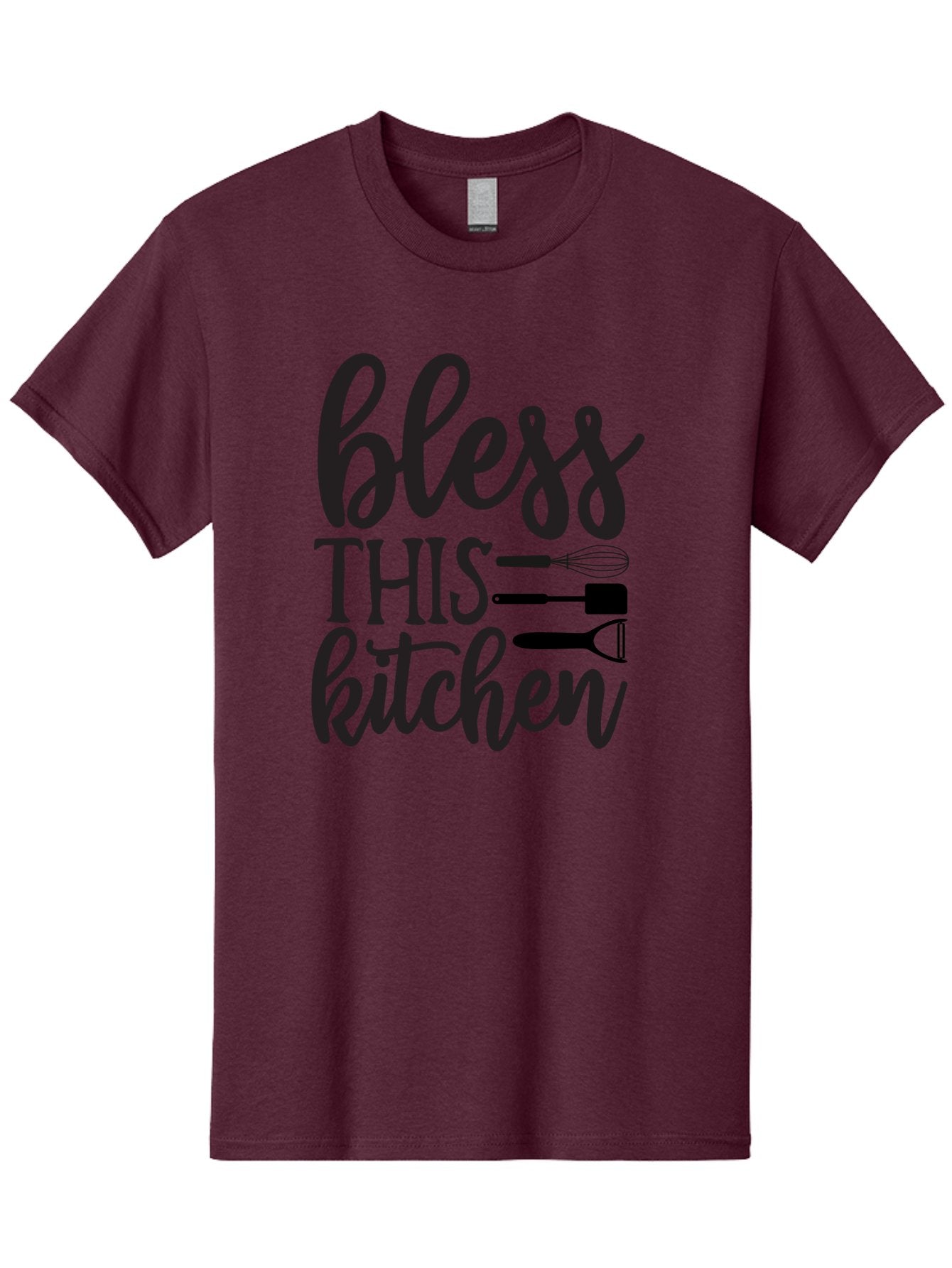 Bless-This-Kitchen Men'S Graphic Tee, 100% Cotton, Comfortable Casual Summer Wear, Machine Washable, Kitchen Decor, Cooking Inspiration, Home Blessing, Kitchen Utensils, Cooking Love, Kitchen Decoration, Kitchenware, Whisk, Spatula, Aab566 10