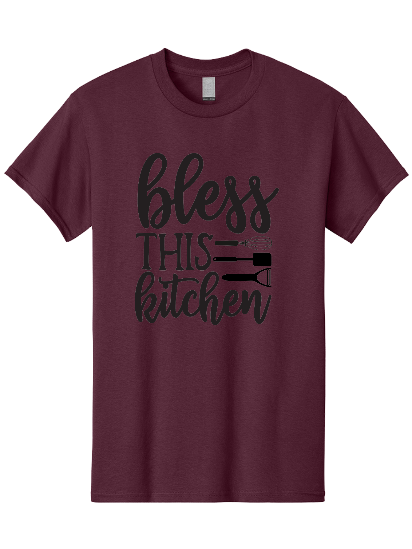 Bless-This-Kitchen Men'S Graphic Tee, 100% Cotton, Comfortable Casual Summer Wear, Machine Washable, Kitchen Decor, Cooking Inspiration, Home Blessing, Kitchen Utensils, Cooking Love, Kitchen Decoration, Kitchenware, Whisk, Spatula, Aab566 27