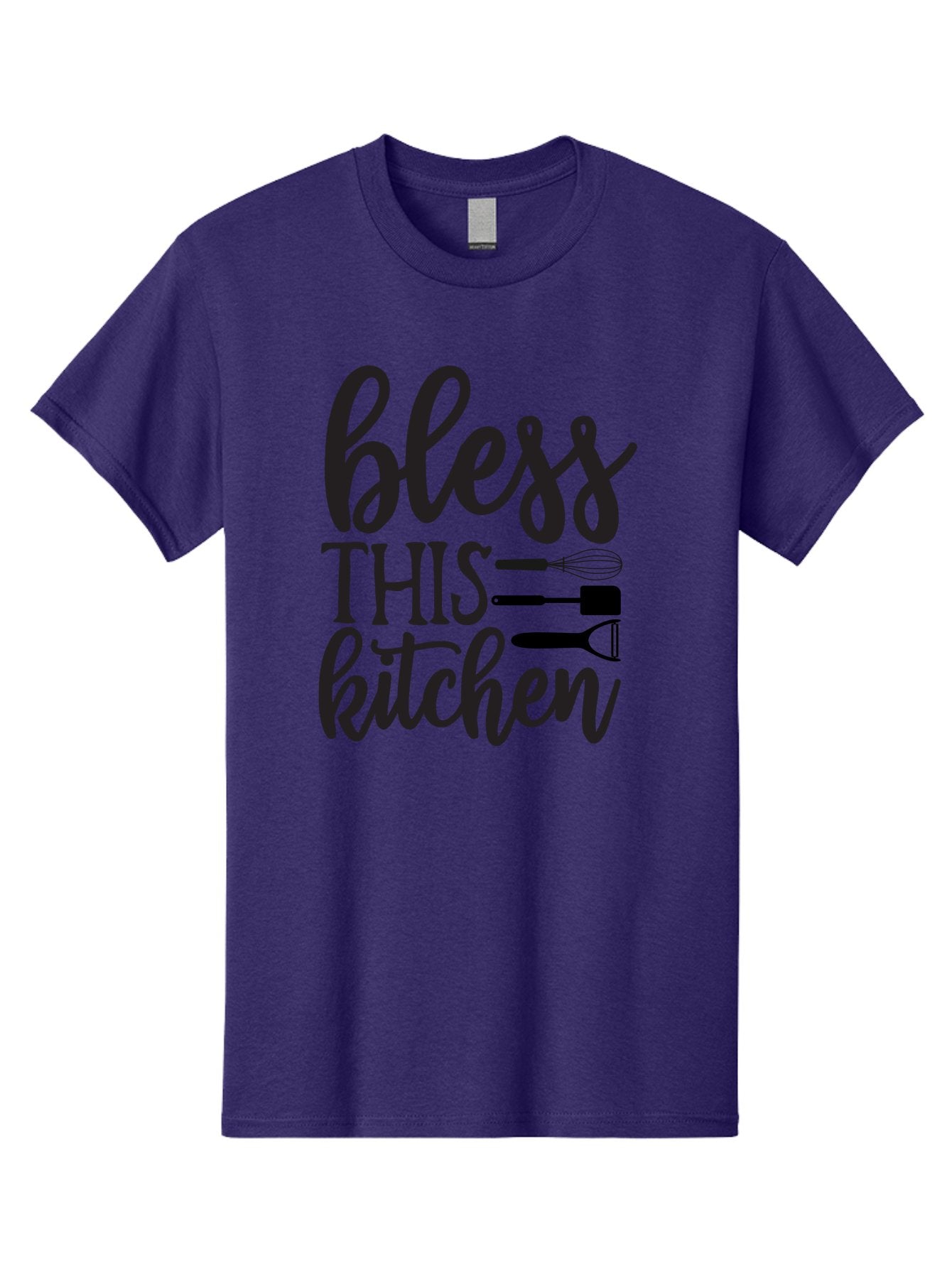 Bless-This-Kitchen Men'S Graphic Tee, 100% Cotton, Comfortable Casual Summer Wear, Machine Washable, Kitchen Decor, Cooking Inspiration, Home Blessing, Kitchen Utensils, Cooking Love, Kitchen Decoration, Kitchenware, Whisk, Spatula, Aab566 5