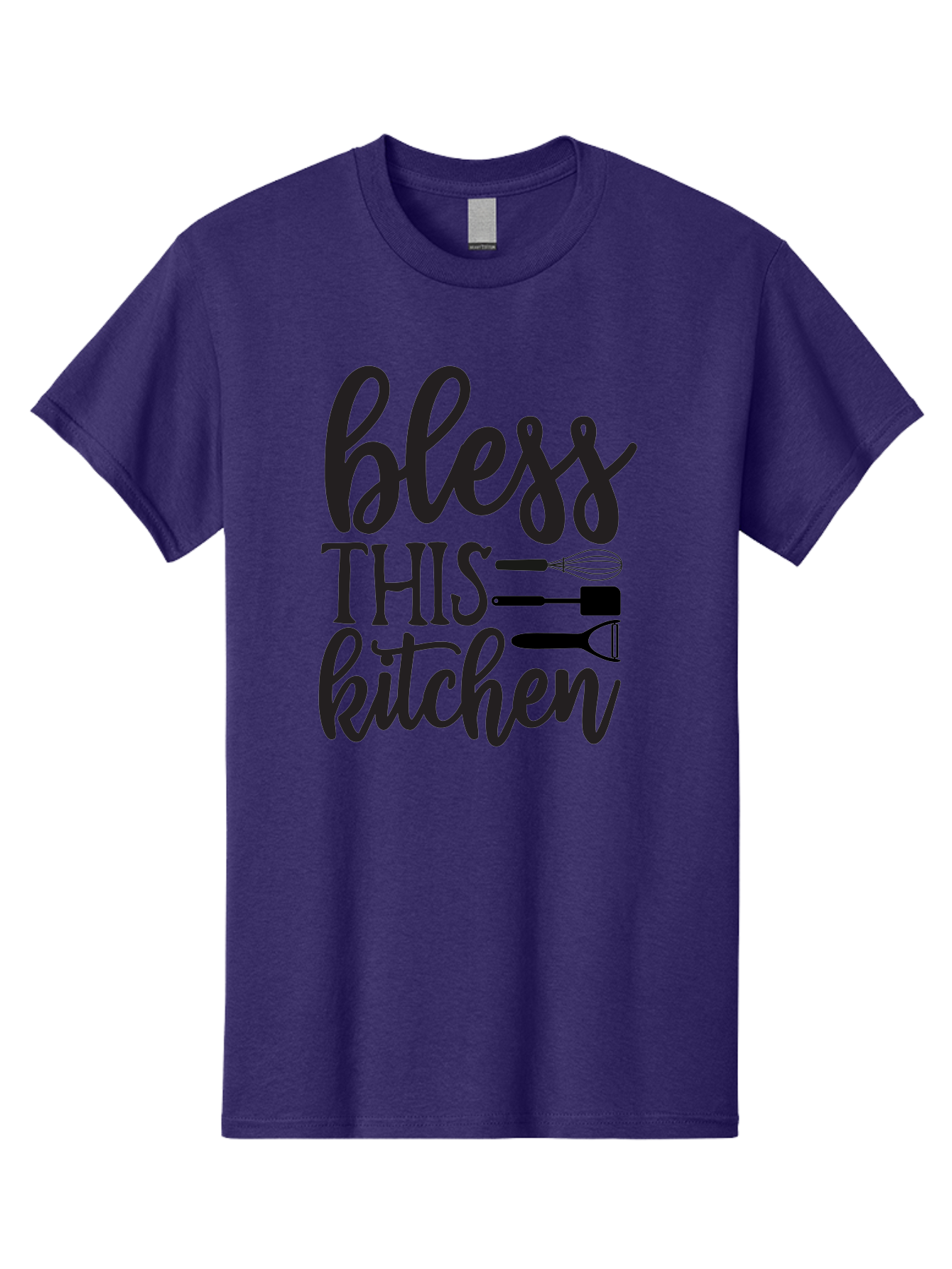 Bless-This-Kitchen Men'S Graphic Tee, 100% Cotton, Comfortable Casual Summer Wear, Machine Washable, Kitchen Decor, Cooking Inspiration, Home Blessing, Kitchen Utensils, Cooking Love, Kitchen Decoration, Kitchenware, Whisk, Spatula, Aab566 15
