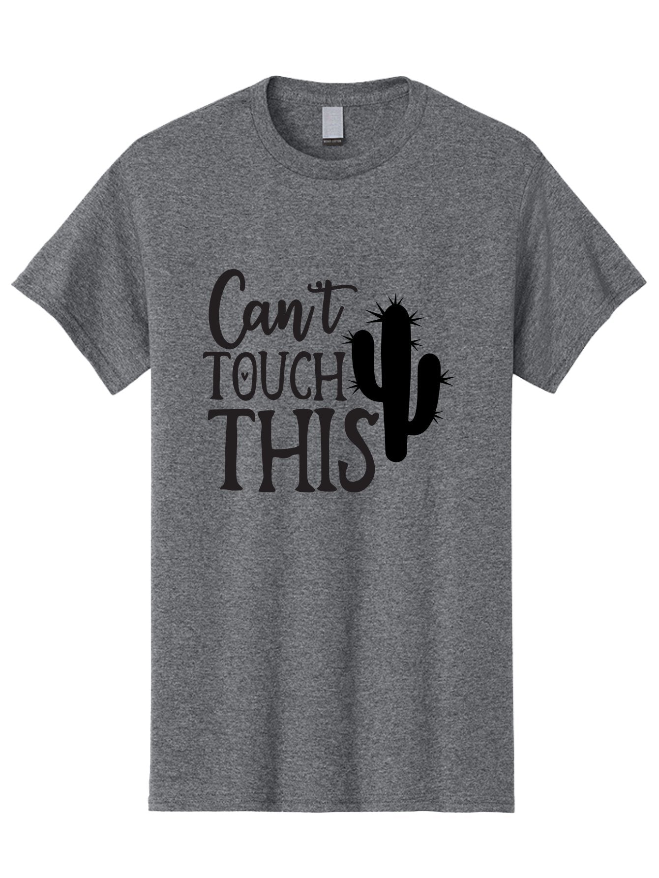 Cant-Touch-This-Cactus Men'S Graphic Tee, 100% Cotton, Comfortable Casual Summer Wear, Machine Washable, Funny Cactus Design, Prickly Humor, Cactus Silhouette, Humorous Quote, Playful Graphic, Funny Saying, Cactus Illustration, Sassy Phrase Aab568