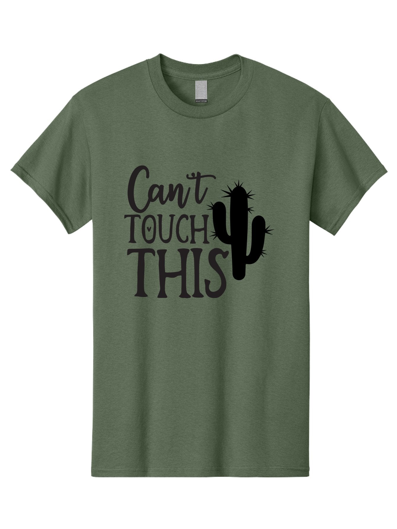 Cant-Touch-This-Cactus Men'S Graphic Tee, 100% Cotton, Comfortable Casual Summer Wear, Machine Washable, Funny Cactus Design, Prickly Humor, Cactus Silhouette, Humorous Quote, Playful Graphic, Funny Saying, Cactus Illustration, Sassy Phrase Aab568