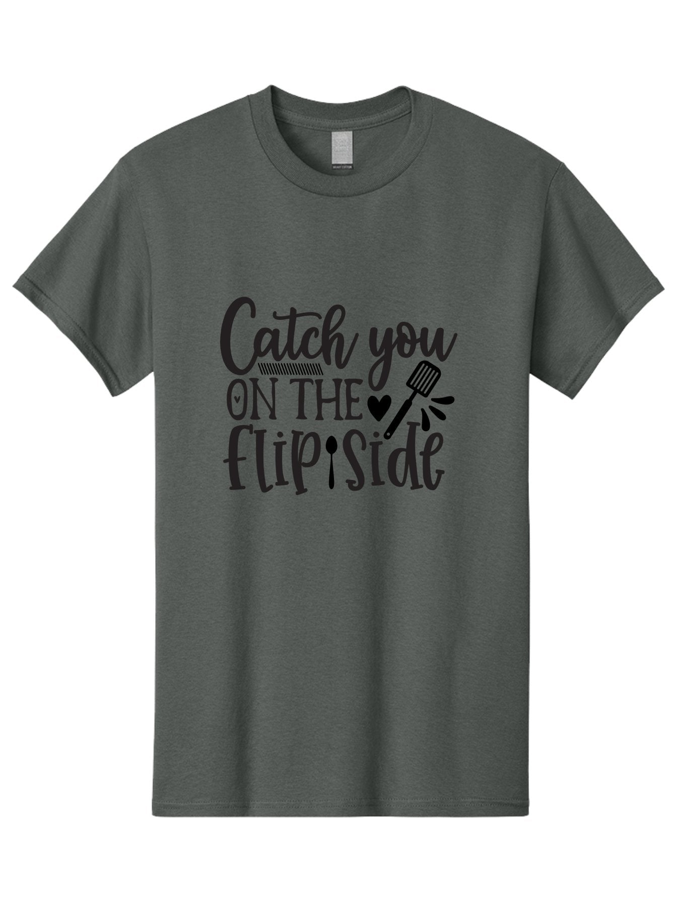 Catch-You-On-The-Flip-Side Men'S Graphic Tee, 100% Cotton, Comfortable Casual Summer Wear, Machine Washable, Funny Quote, Kitchen Humor, Barbecue Pun, Grill Master, Cooking Love, Playful Design, Witty Slogan, Cute Graphics, Kitchen Decor Aab569 12