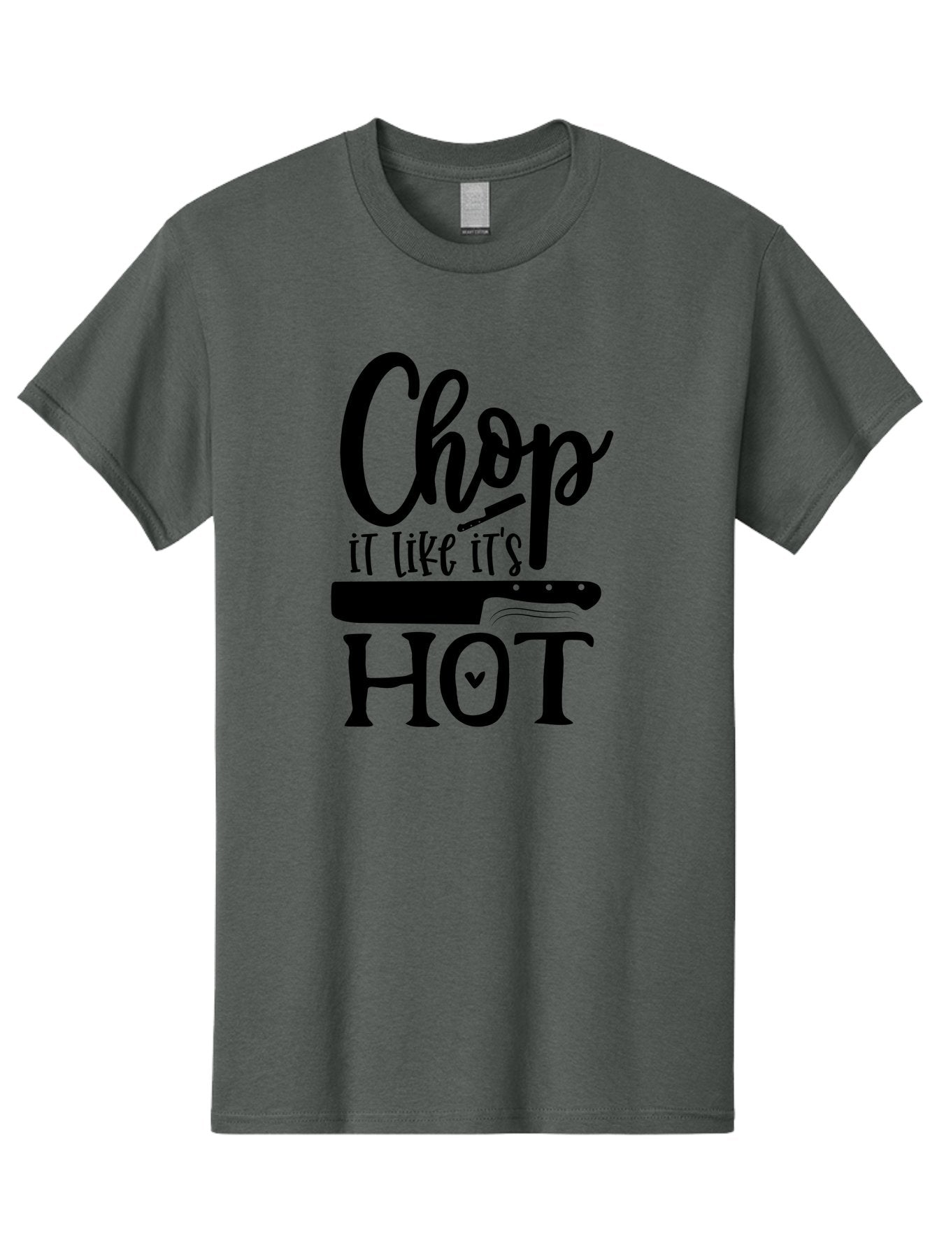 Chop-It-Like-It-S-Hot Men'S Graphic Tee, 100% Cotton, Comfortable Casual Summer Wear, Machine Washable, Funny Kitchen Quote, Chef Knife, Cooking Humor, Kitchen Decor, Culinary Art, Chef Jokes, Kitchen Inspiration Aab570