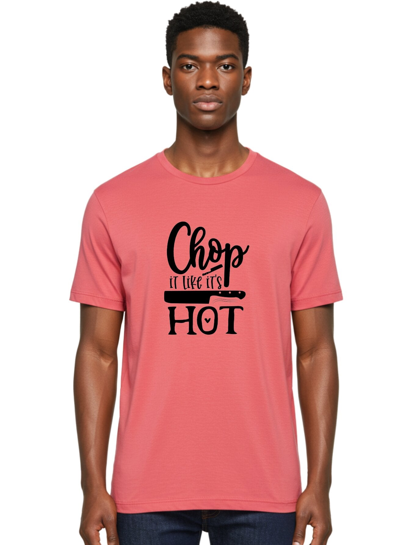 Chop-It-Like-It-S-Hot Men'S Graphic Tee, 100% Cotton, Comfortable Casual Summer Wear, Machine Washable, Funny Kitchen Quote, Chef Knife, Cooking Humor, Kitchen Decor, Culinary Art, Chef Jokes, Kitchen Inspiration Aab570 22