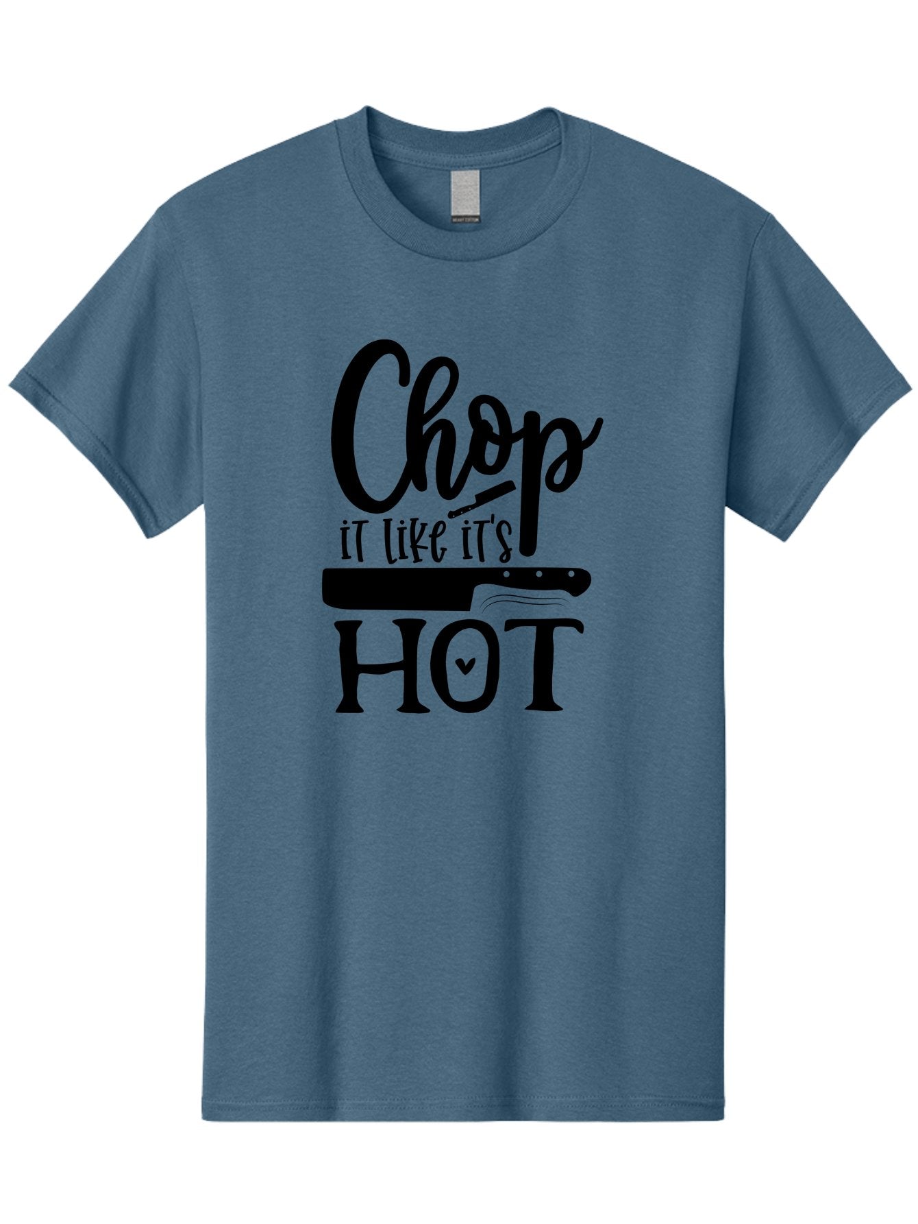 Chop-It-Like-It-S-Hot Men'S Graphic Tee, 100% Cotton, Comfortable Casual Summer Wear, Machine Washable, Funny Kitchen Quote, Chef Knife, Cooking Humor, Kitchen Decor, Culinary Art, Chef Jokes, Kitchen Inspiration Aab570